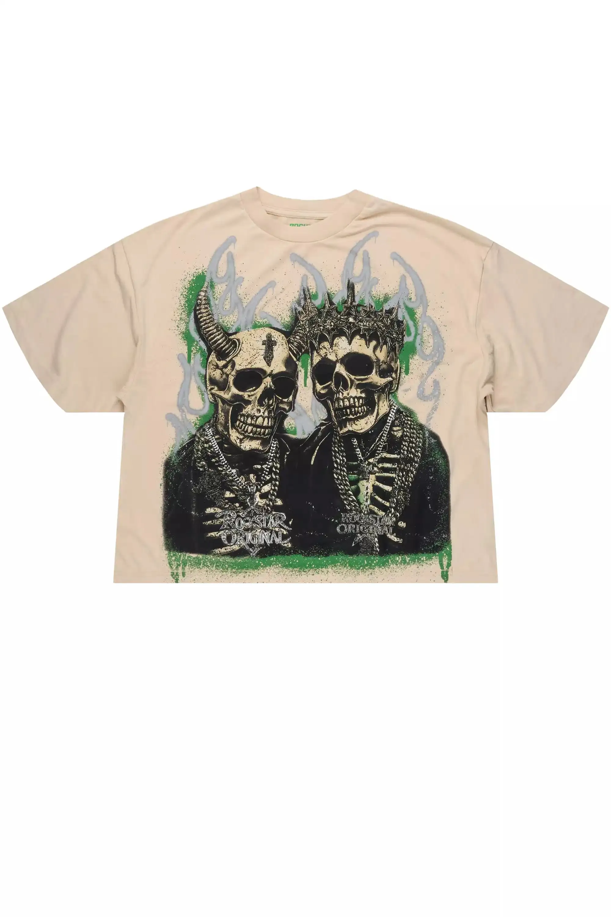 Kingston Beige/Black Boxy Crop T-Shirt sold by Rockstar Original