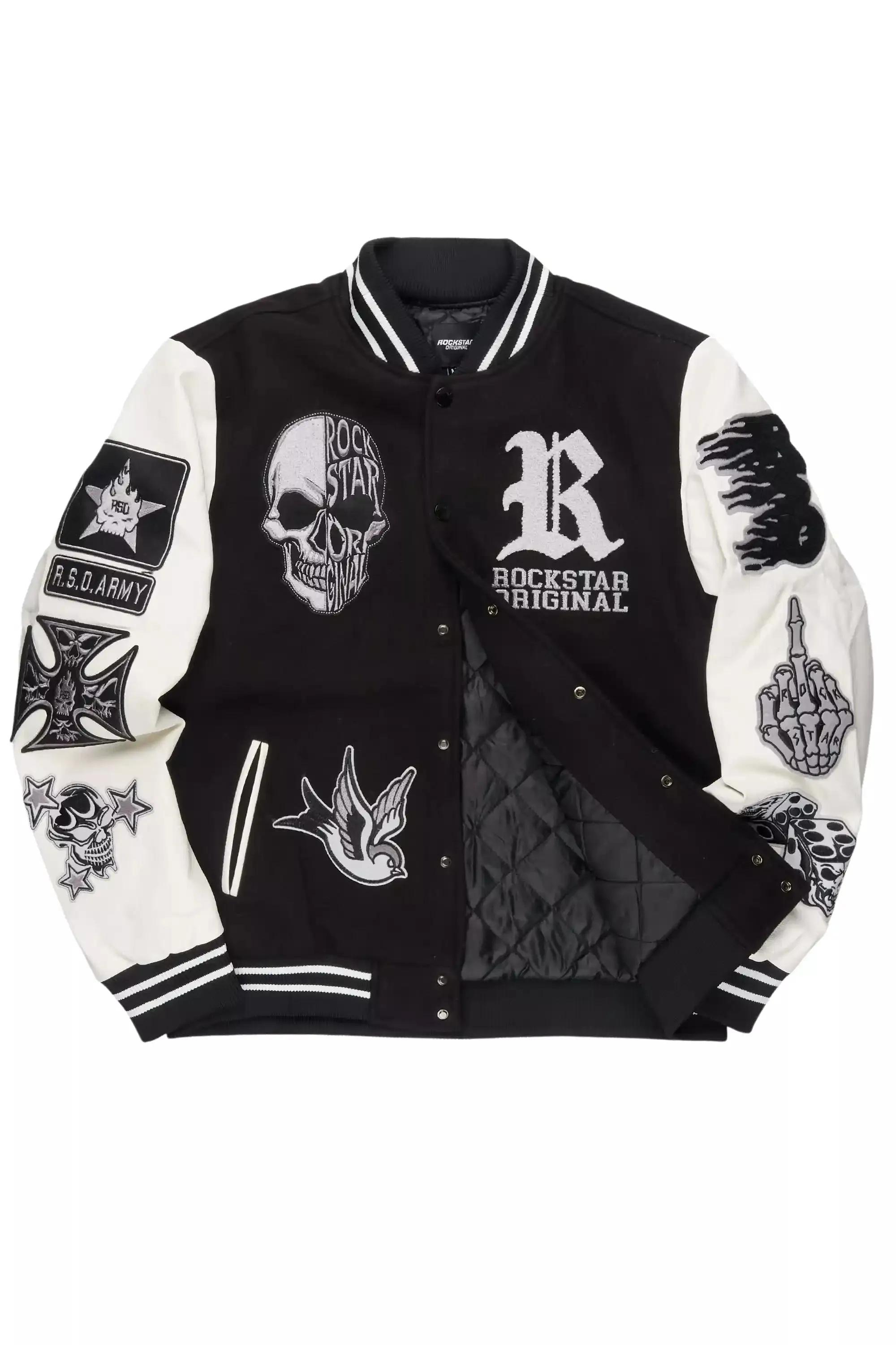 Vidar Black/White Varsity Jacket sold by Rockstar Original product image thumbnail 2