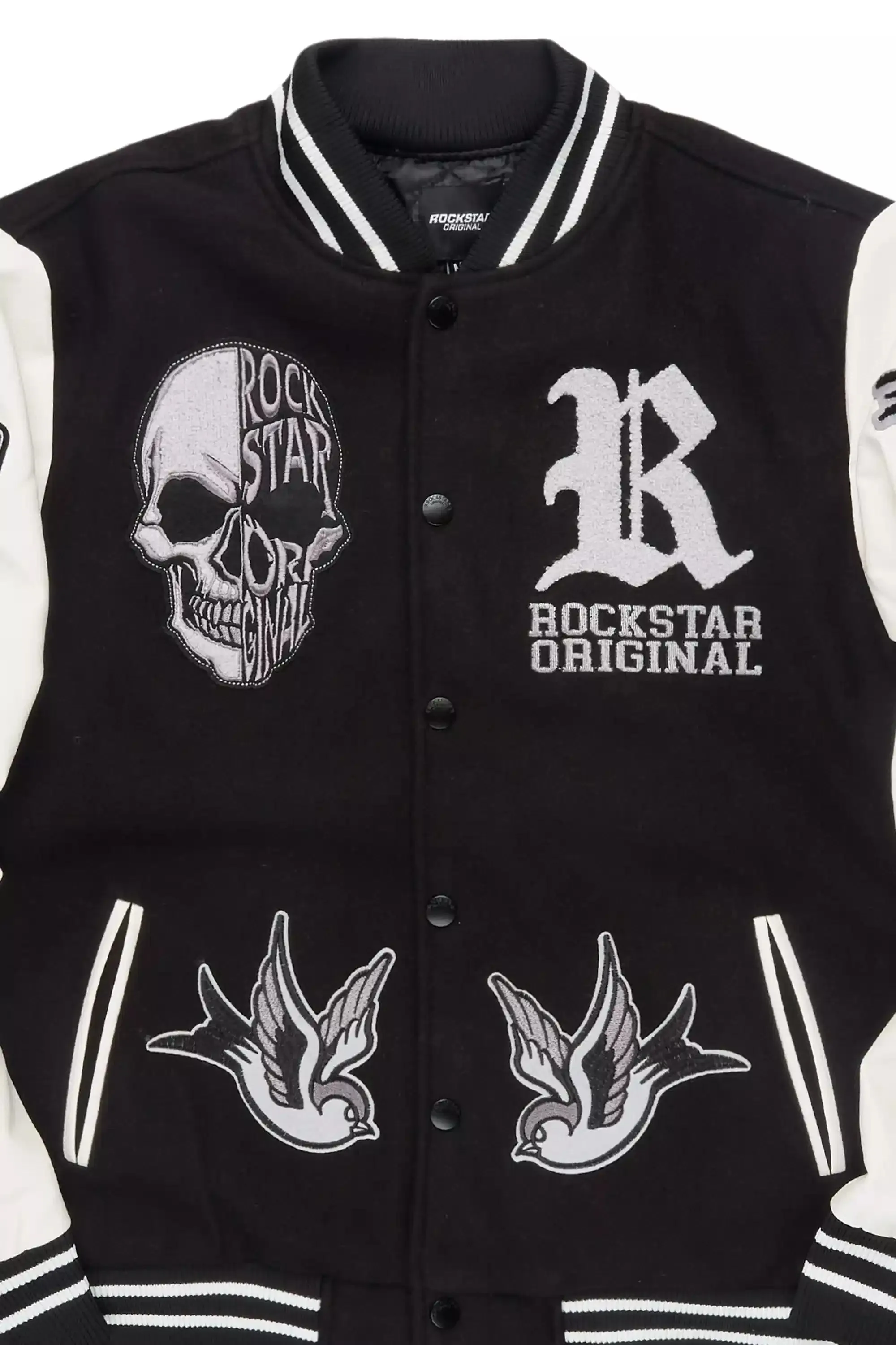 Vidar Black/White Varsity Jacket sold by Rockstar Original product image thumbnail 3