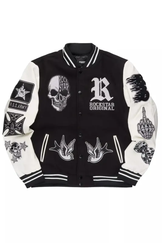 Vidar Black/White Varsity Jacket sold by Rockstar Original