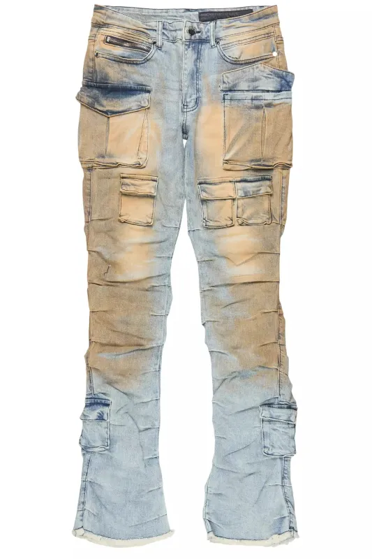 Gentry Dirty Blue Stacked Flare Jean sold by Rockstar Original