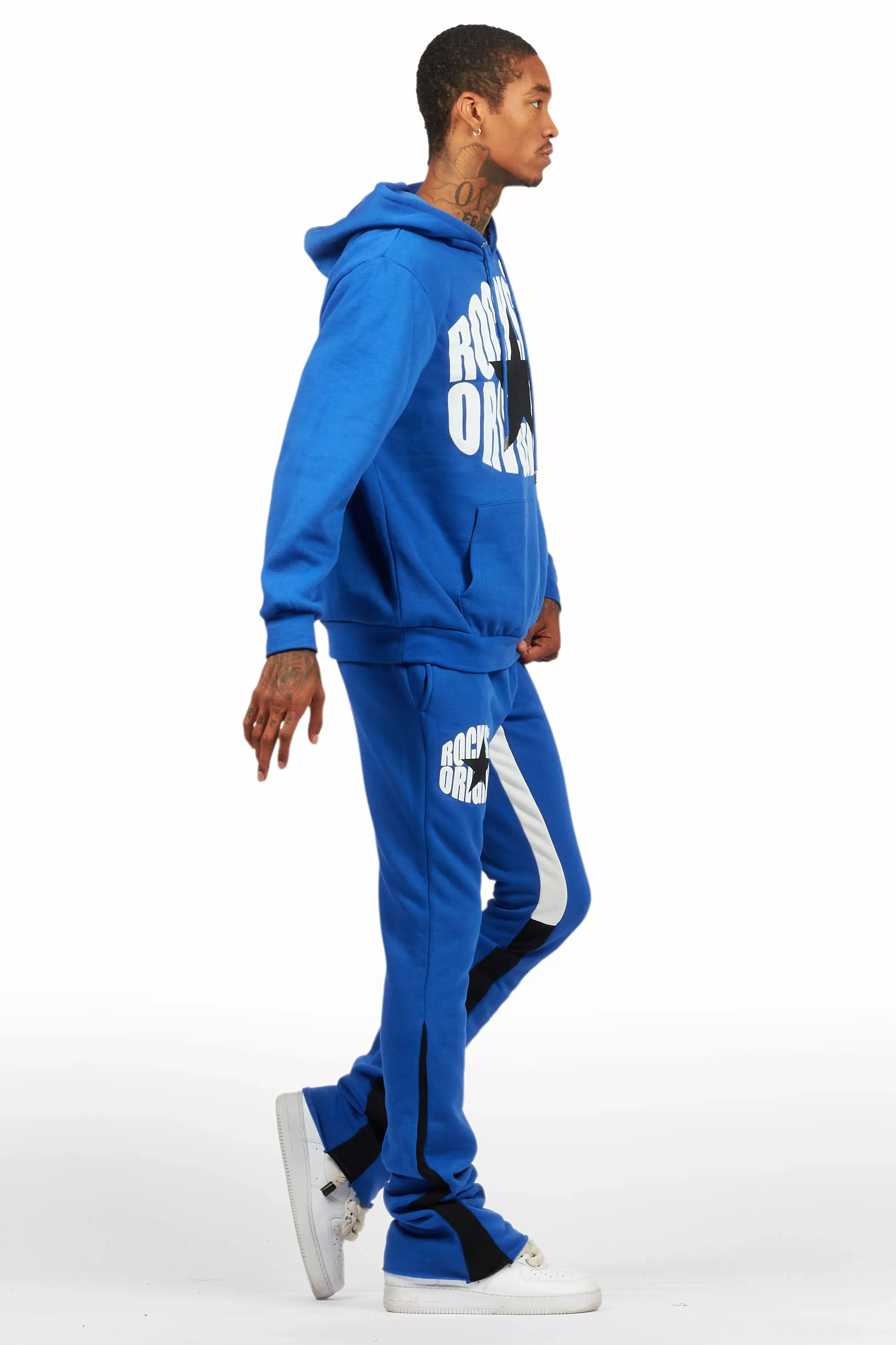 States Royal Blue Hoodie Stacked Flare Track Set sold by Rockstar Original product image thumbnail 3