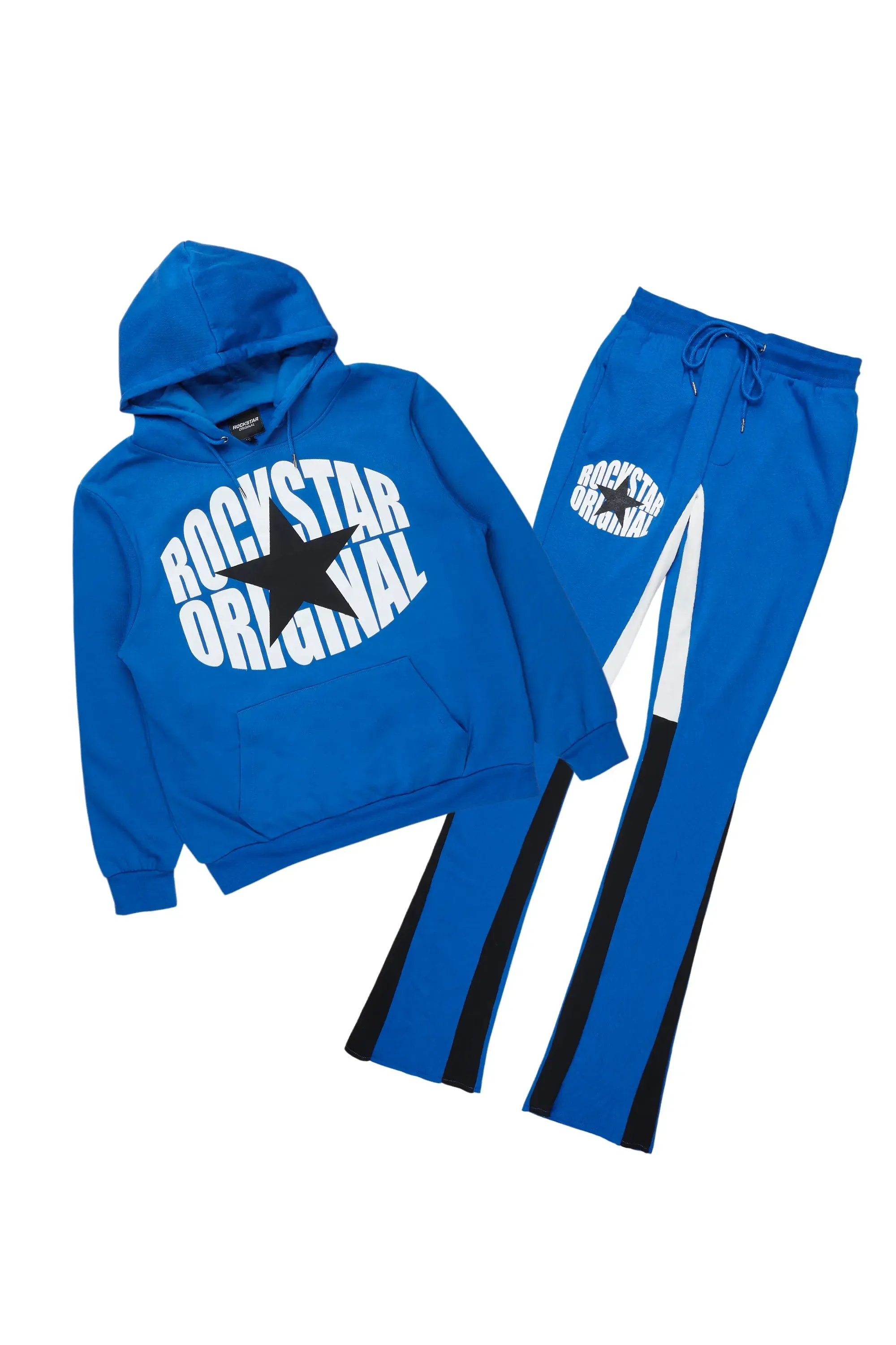 States Royal Blue Hoodie Stacked Flare Track Set sold by Rockstar Original