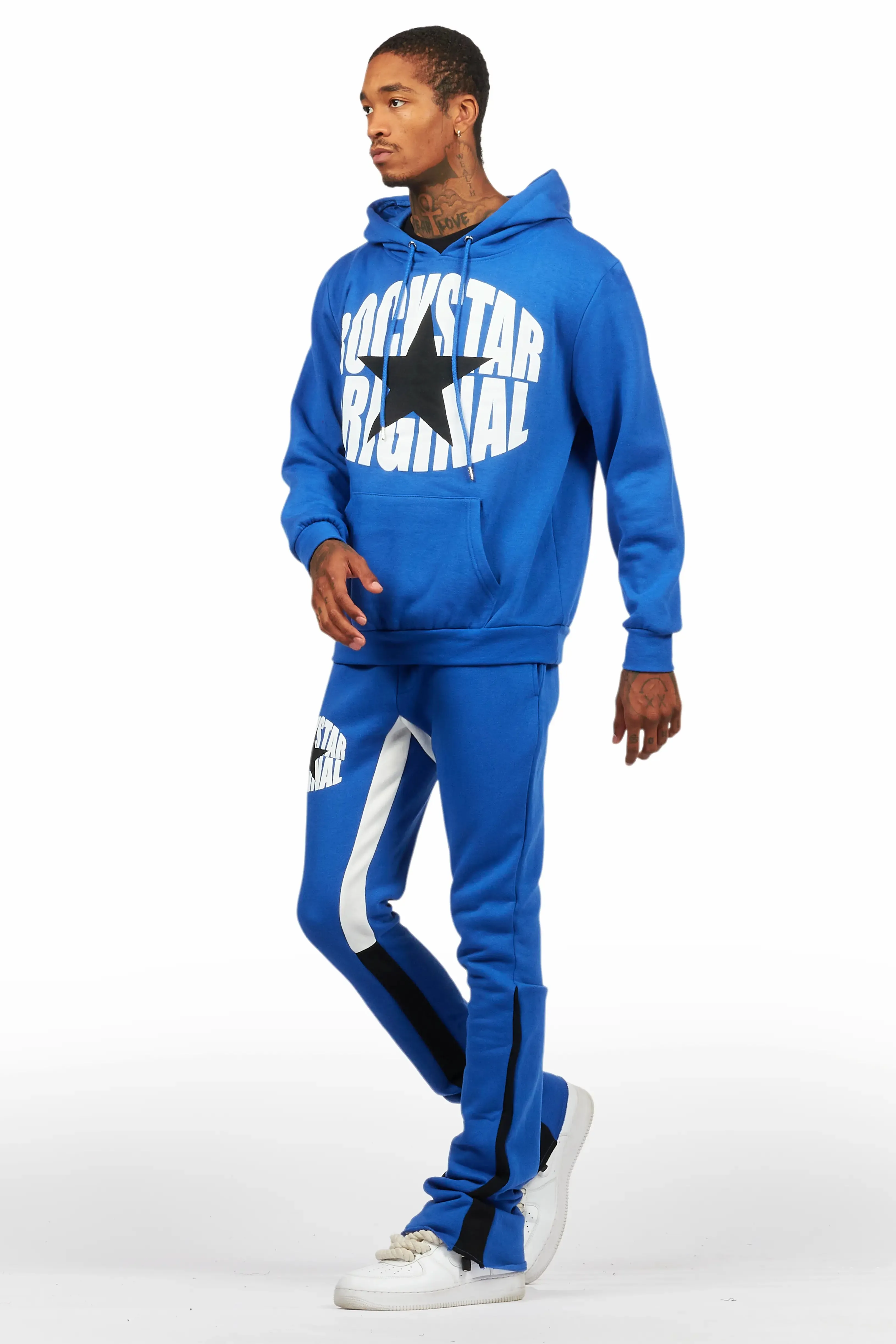 States Royal Blue Hoodie Stacked Flare Track Set sold by Rockstar Original product image thumbnail 5