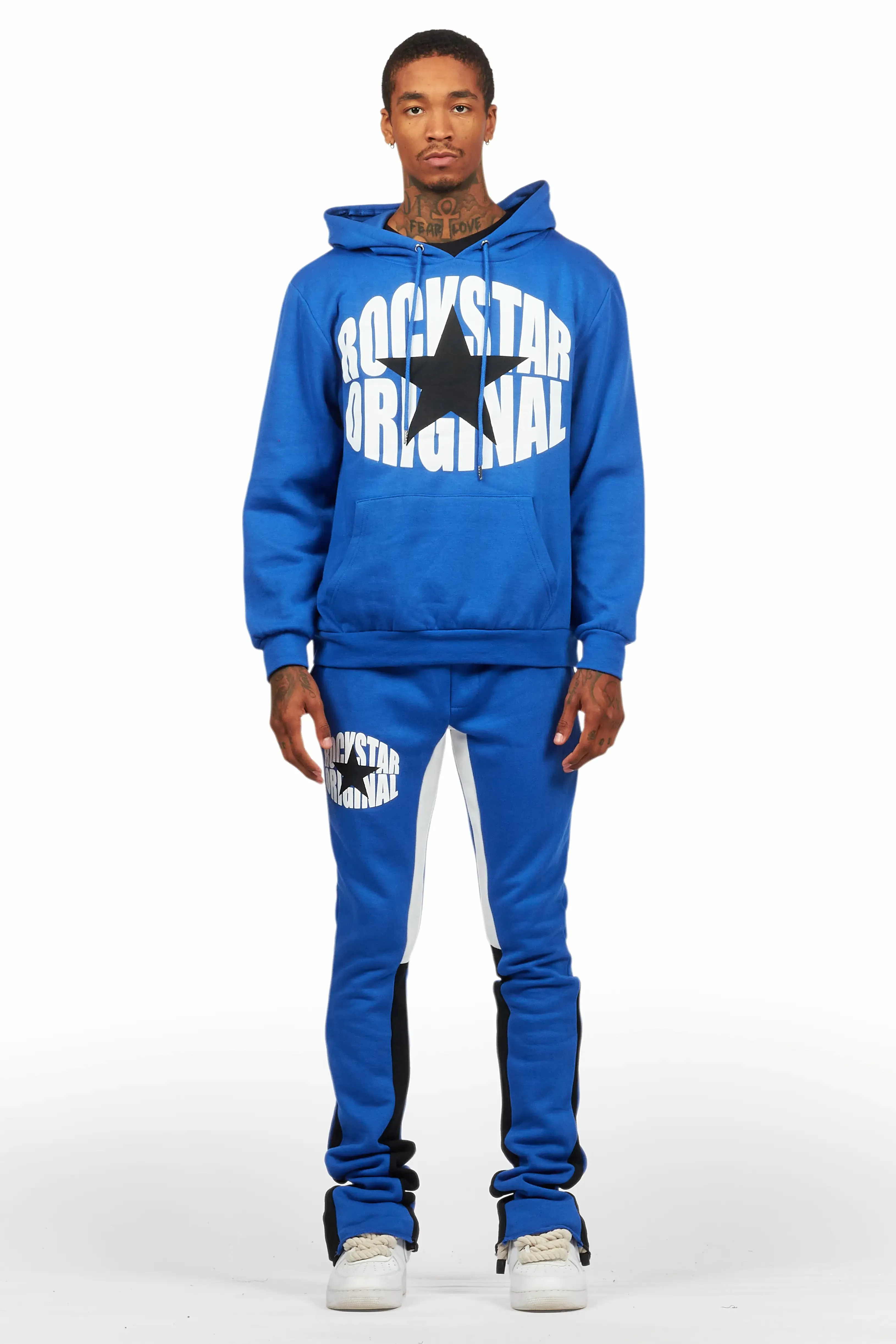 States Royal Blue Hoodie Stacked Flare Track Set sold by Rockstar Original product image thumbnail 2