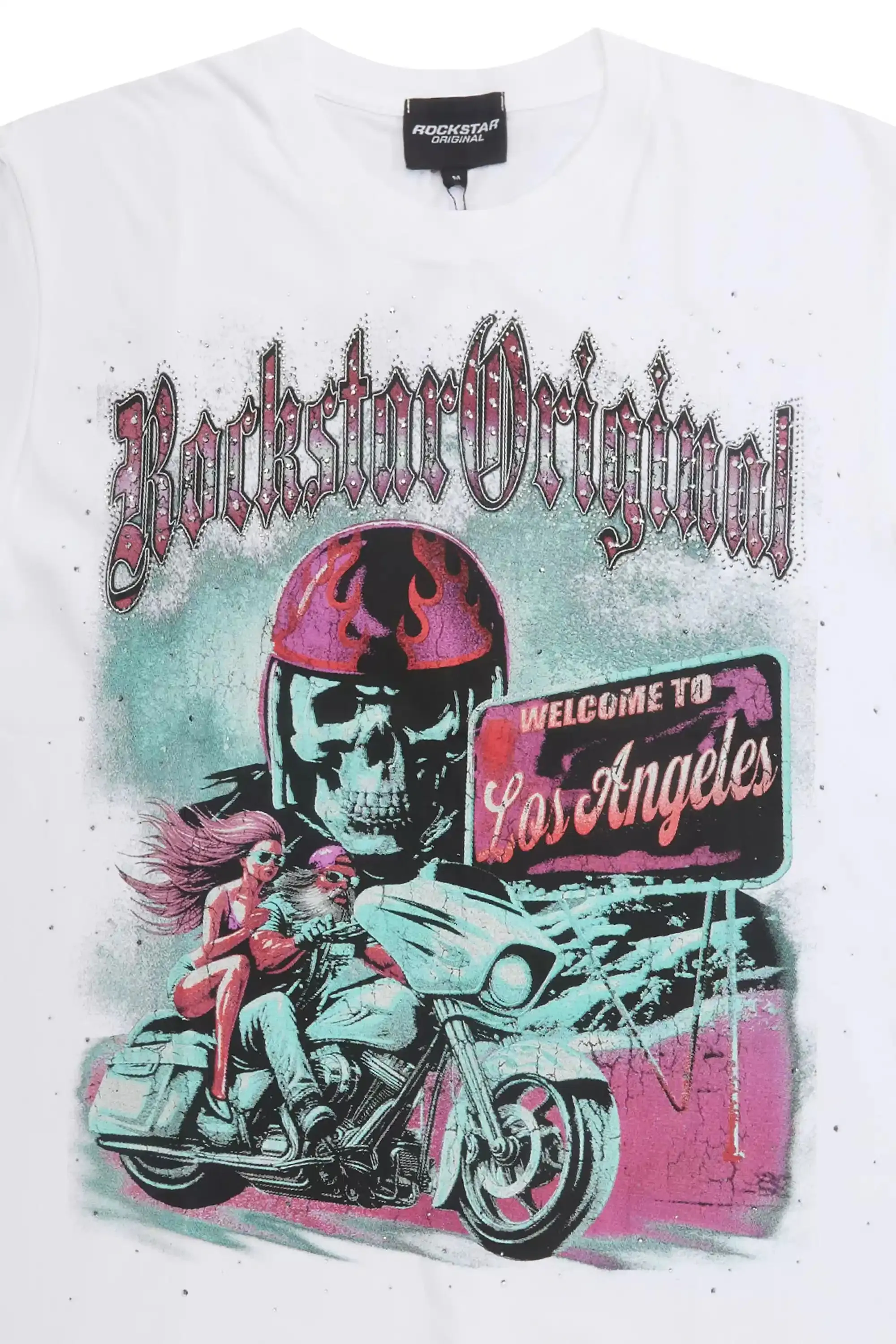 Reece White Graphic Rhinestone T-Shirt sold by Rockstar Original product image thumbnail 2