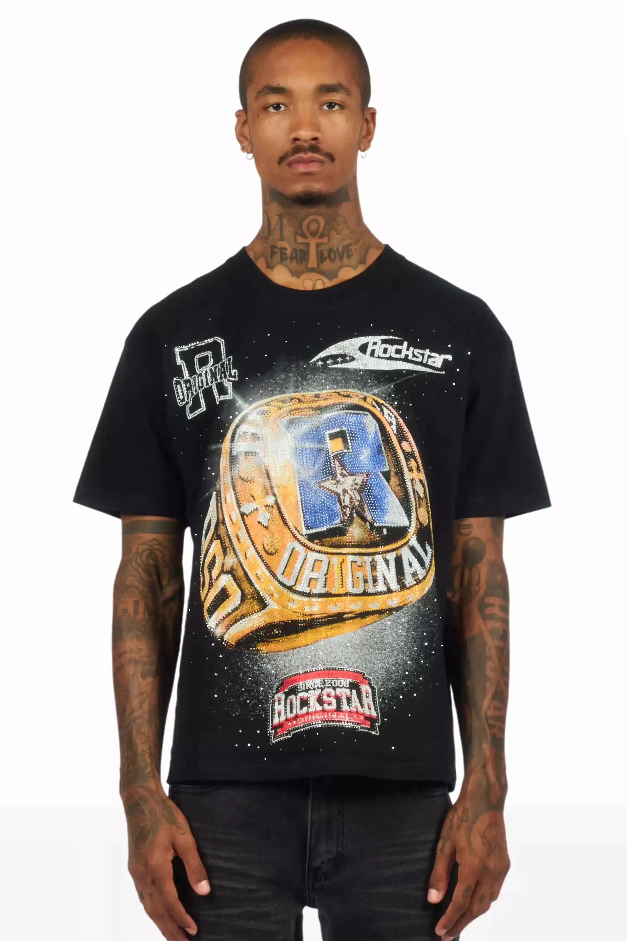 Champ Black Graphic Rhinestone T-Shirt sold by Rockstar Original product image thumbnail 2