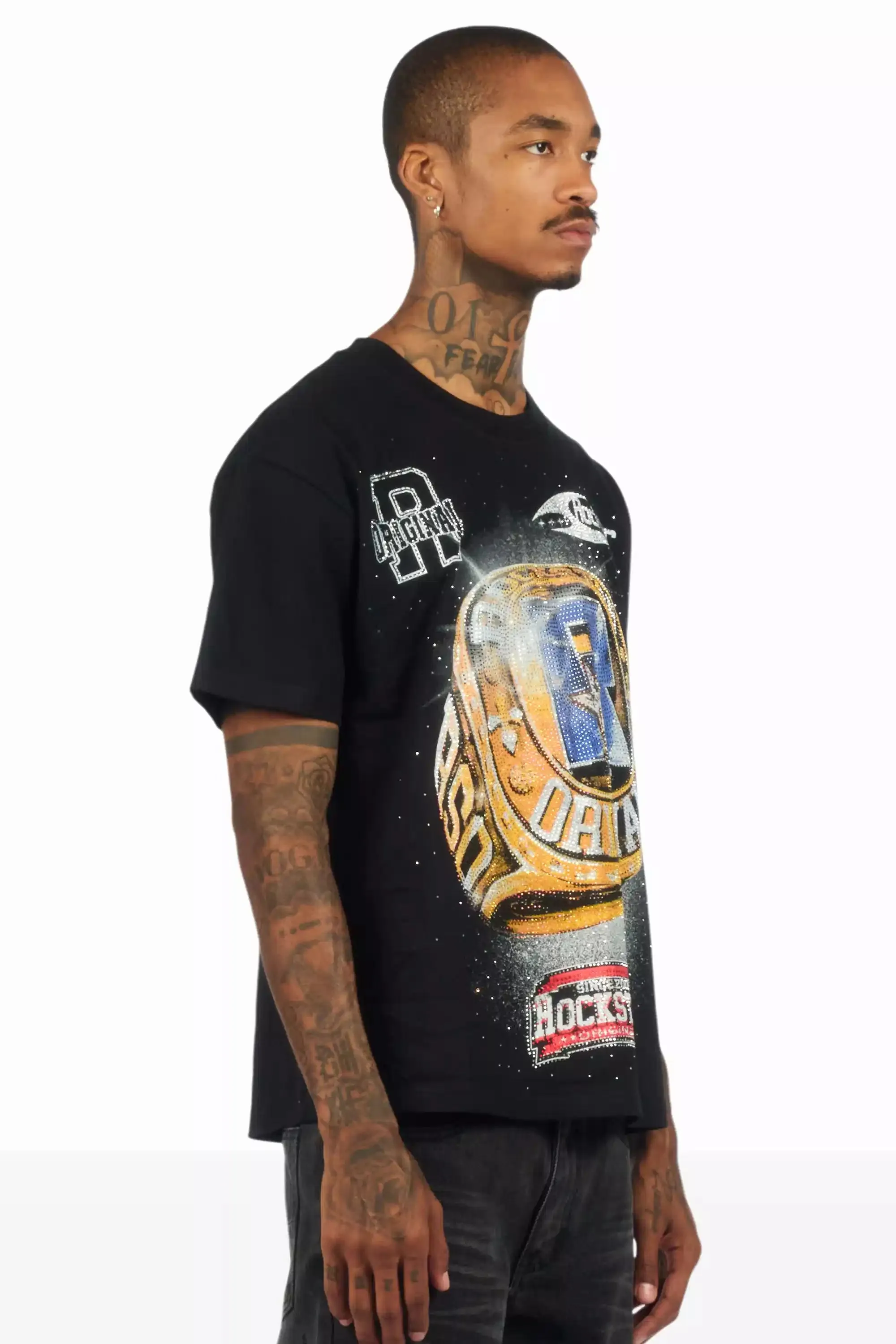 Champ Black Graphic Rhinestone T-Shirt sold by Rockstar Original product image thumbnail 3
