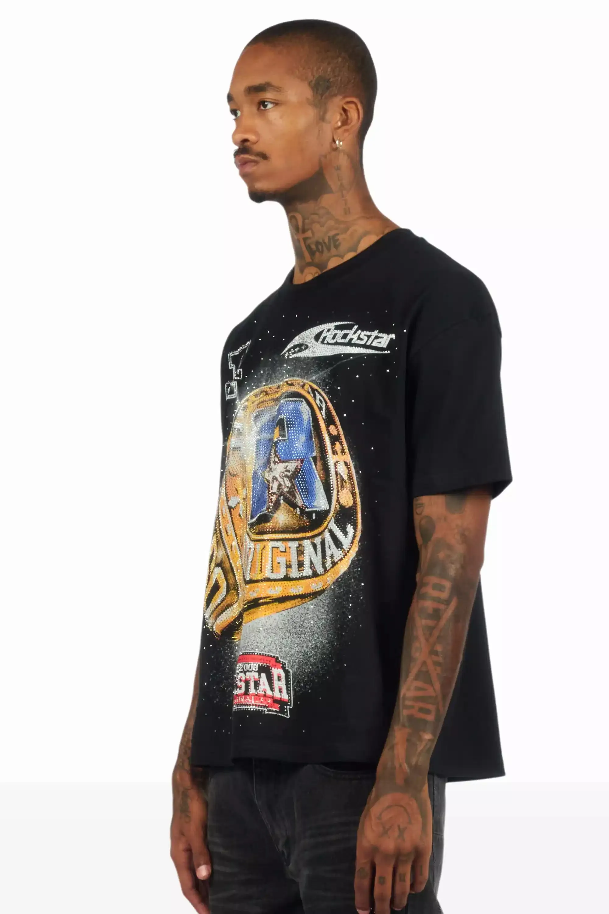 Champ Black Graphic Rhinestone T-Shirt sold by Rockstar Original product image thumbnail 4
