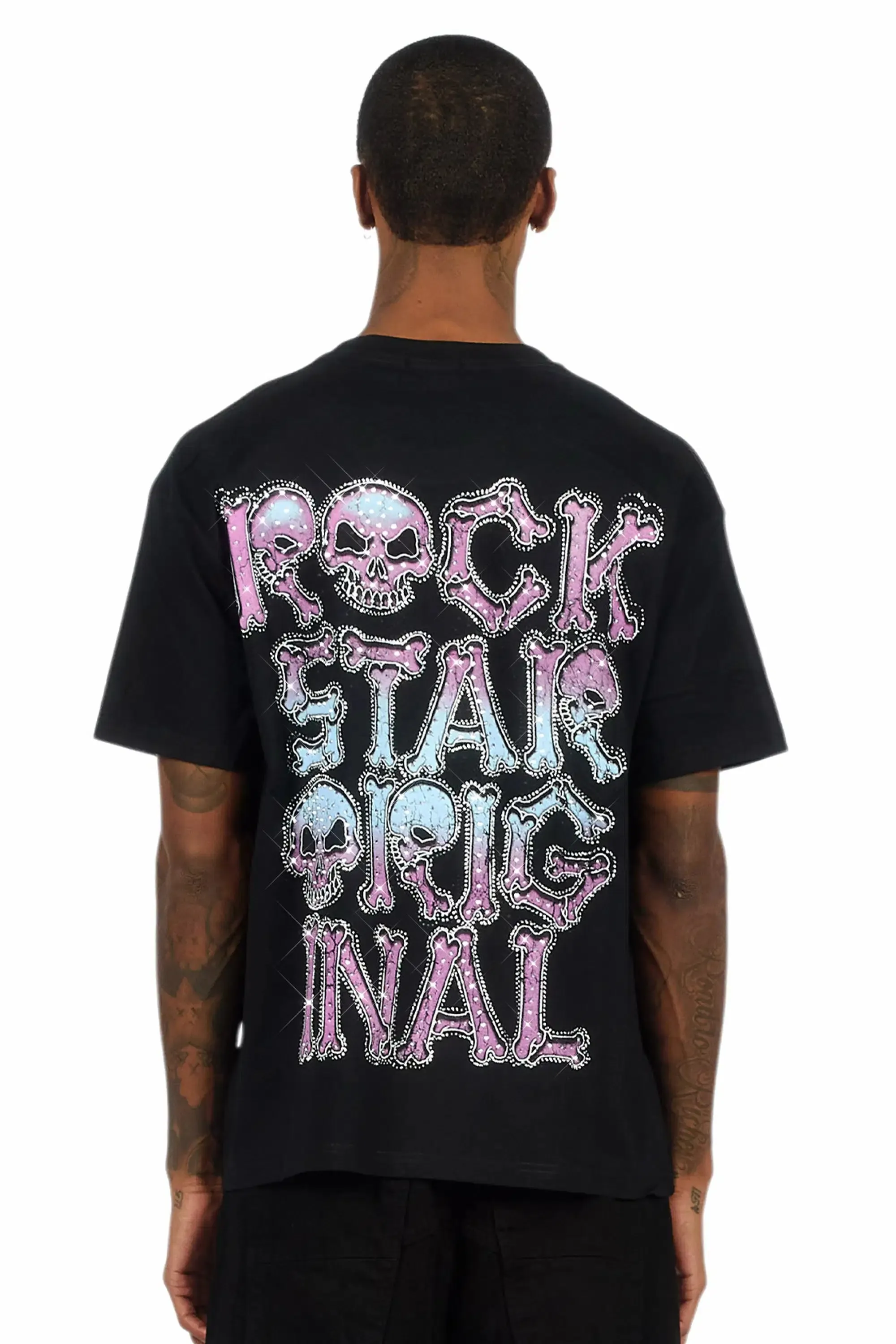 Reece Black Graphic Rhinestone T-Shirt sold by Rockstar Original product image thumbnail 5