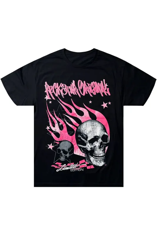 Anesso Black Graphic T-Shirt made by Rockstar Original