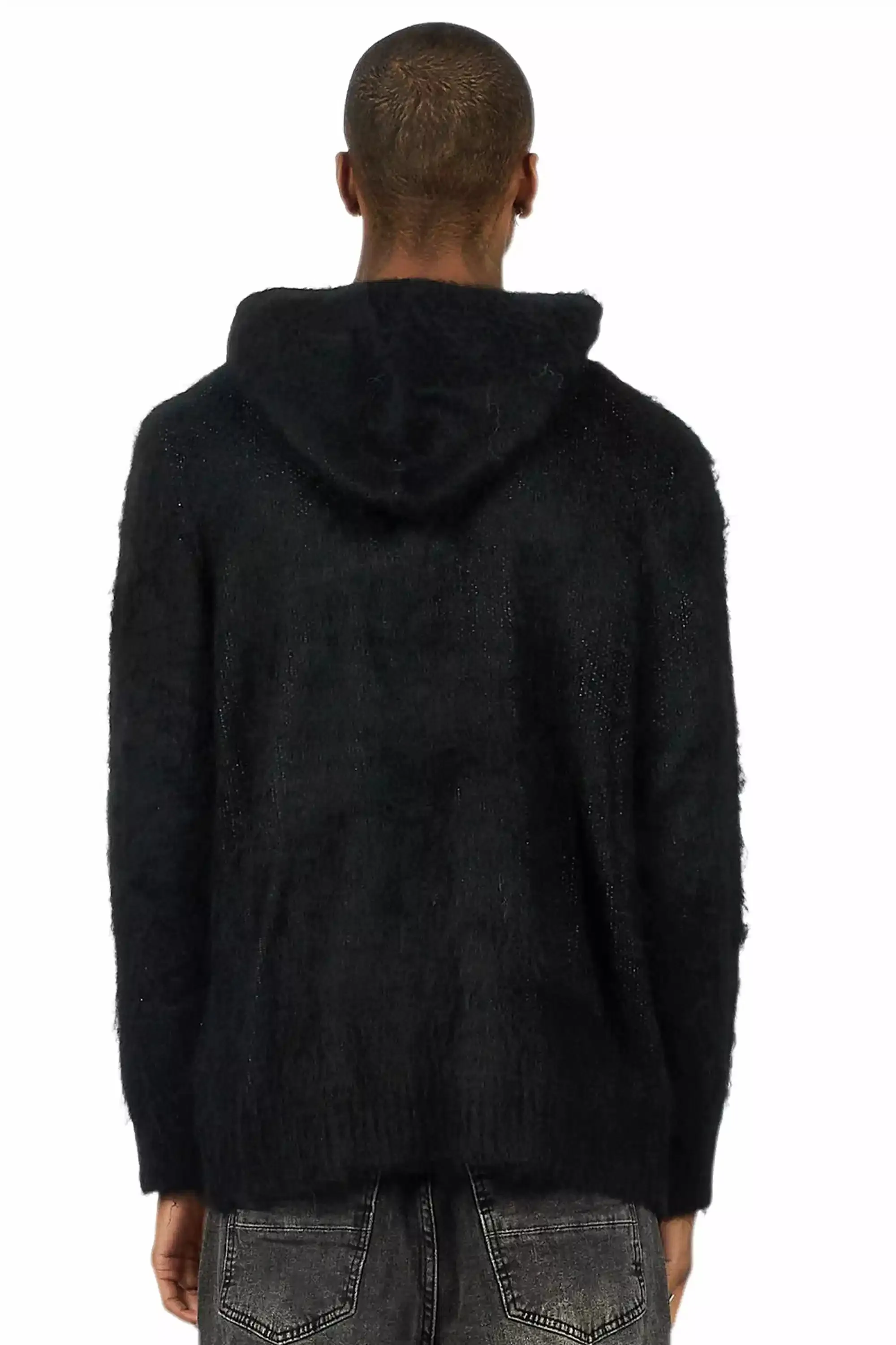 Andros Reflected Black Graphic Knitted Mohair Hoodie sold by Rockstar Original product image thumbnail 5