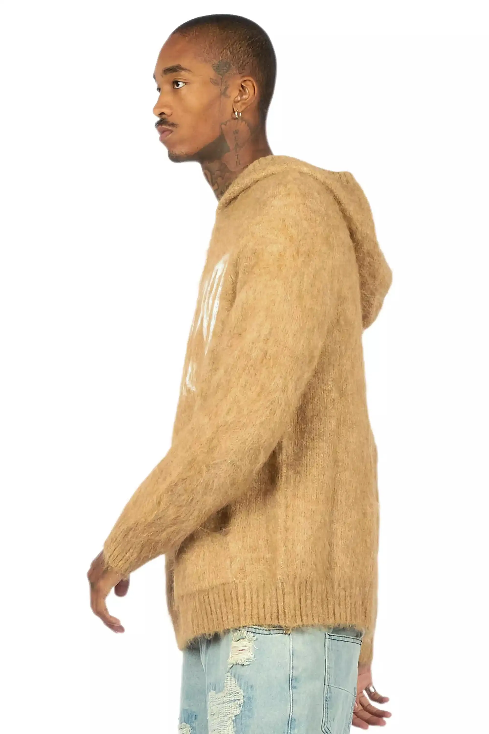 Andros Reflected Beige Graphic Knitted Hoodie sold by Rockstar Original product image thumbnail 4