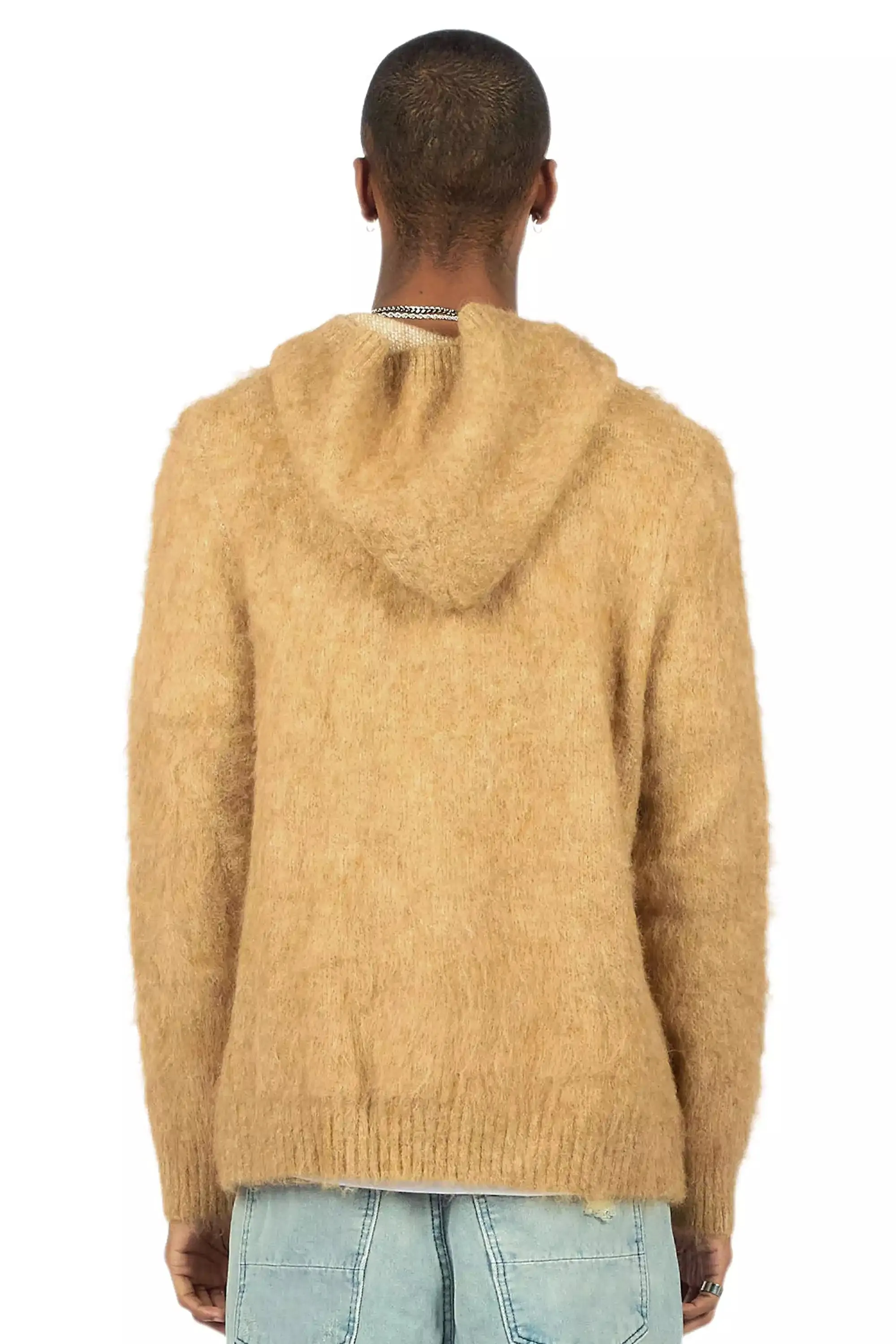 Andros Reflected Beige Graphic Knitted Hoodie sold by Rockstar Original product image thumbnail 5
