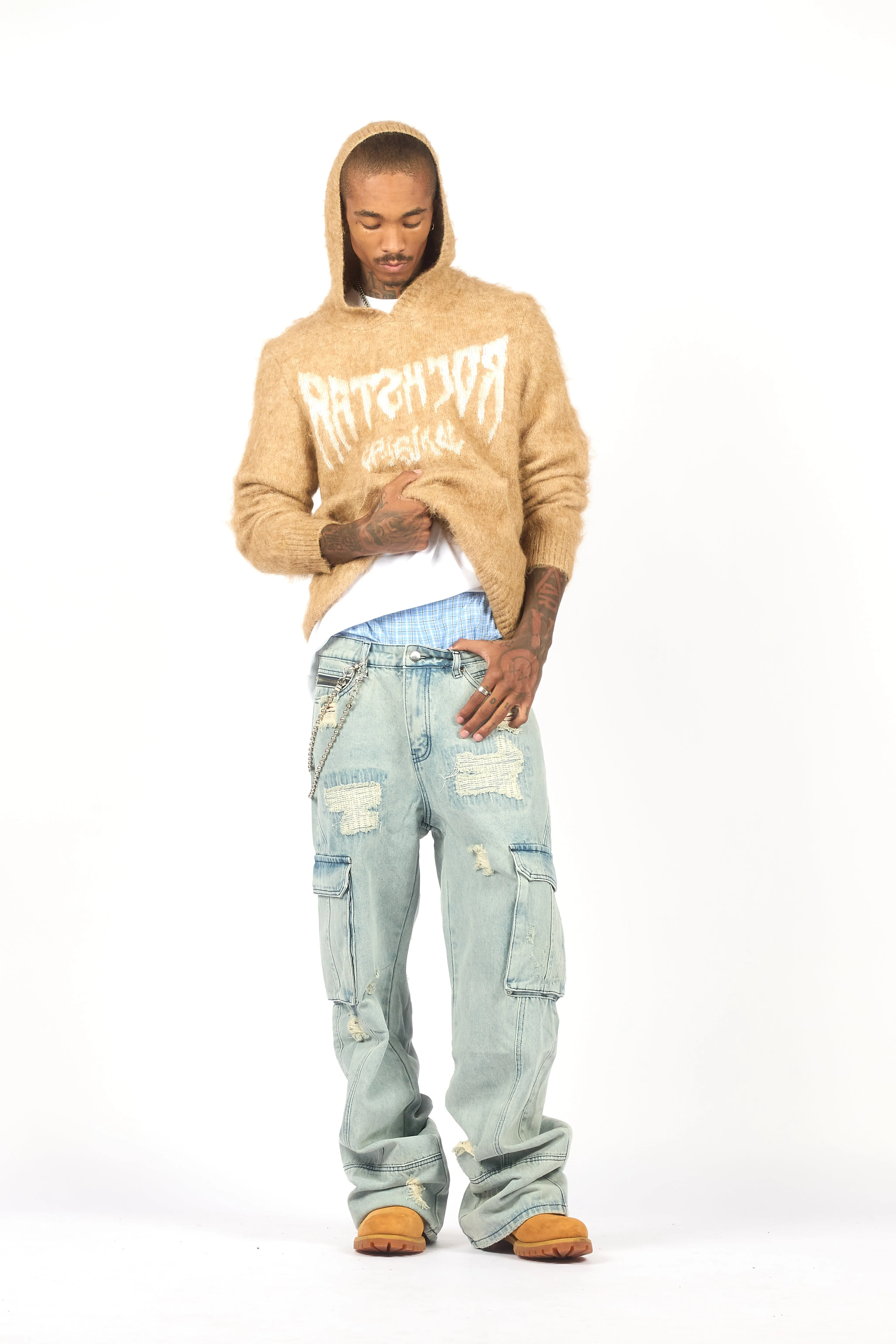 Andros Reflected Beige Graphic Knitted Hoodie sold by Rockstar Original product image thumbnail 2