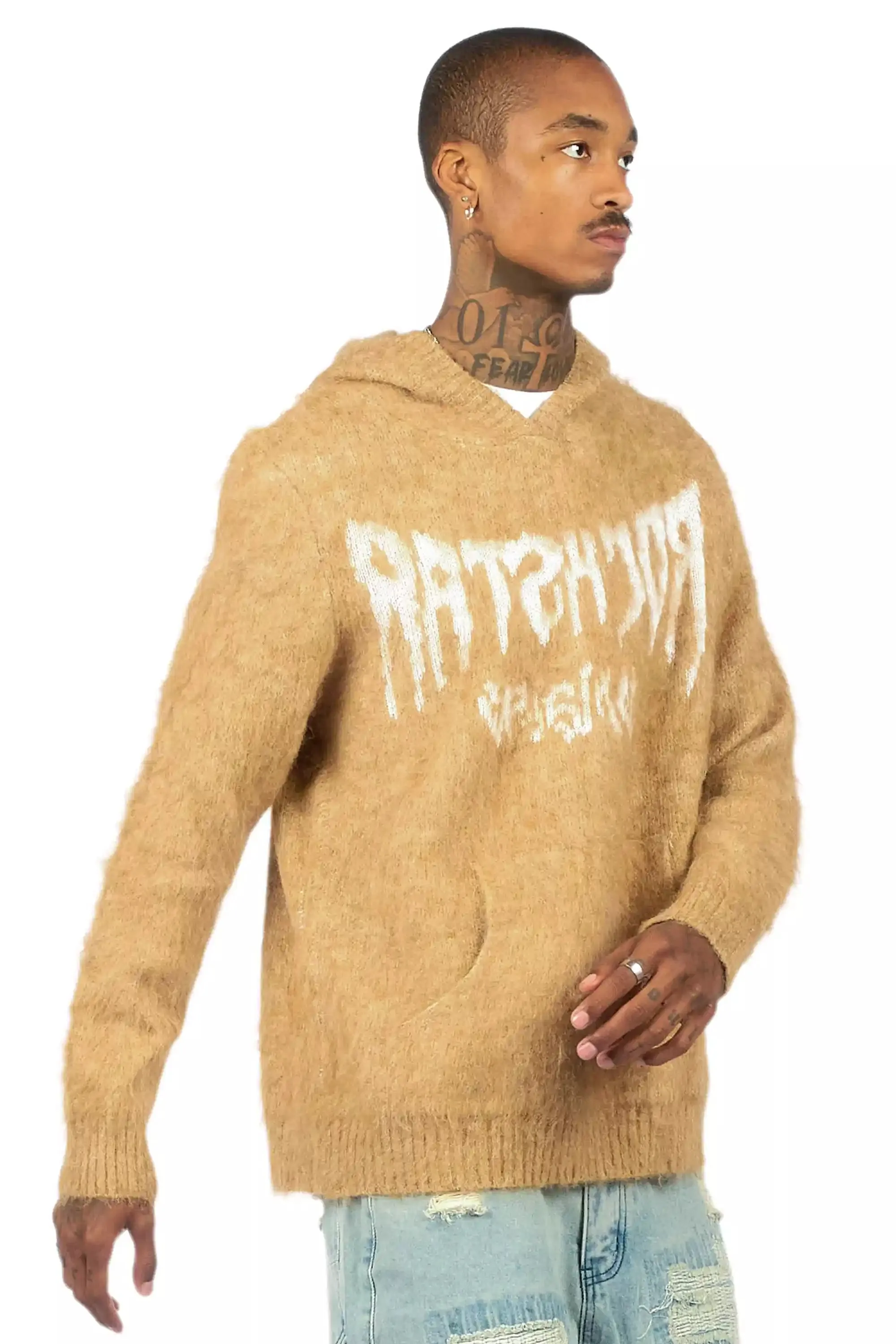 Andros Reflected Beige Graphic Knitted Hoodie sold by Rockstar Original product image thumbnail 3