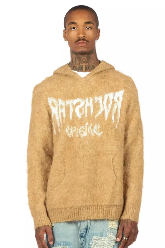 Andros Reflected Beige Graphic Knitted Hoodie sold by Rockstar Original