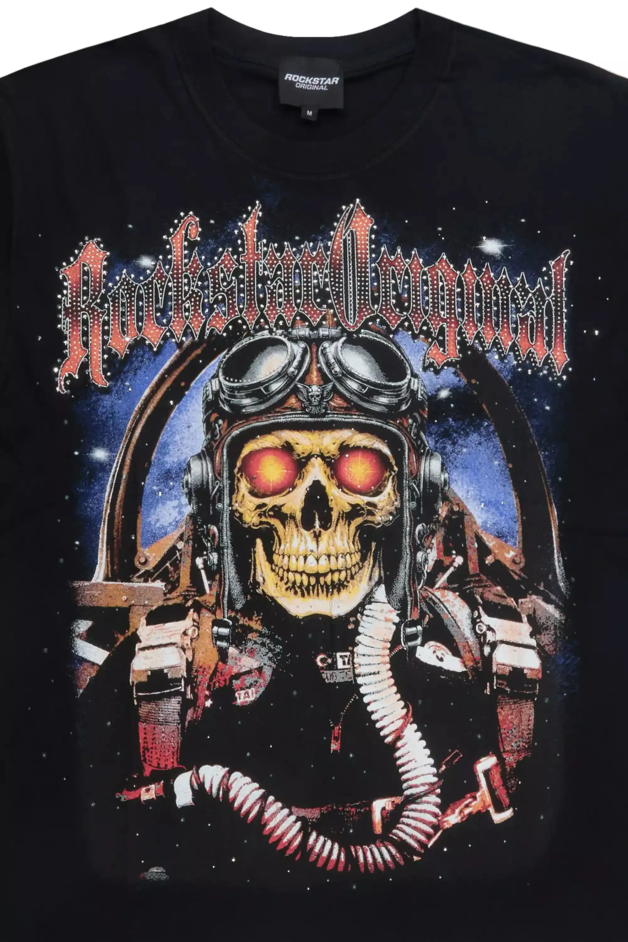 Airhart Black Graphic Rhinestone T-Shirt sold by Rockstar Original product image thumbnail 2