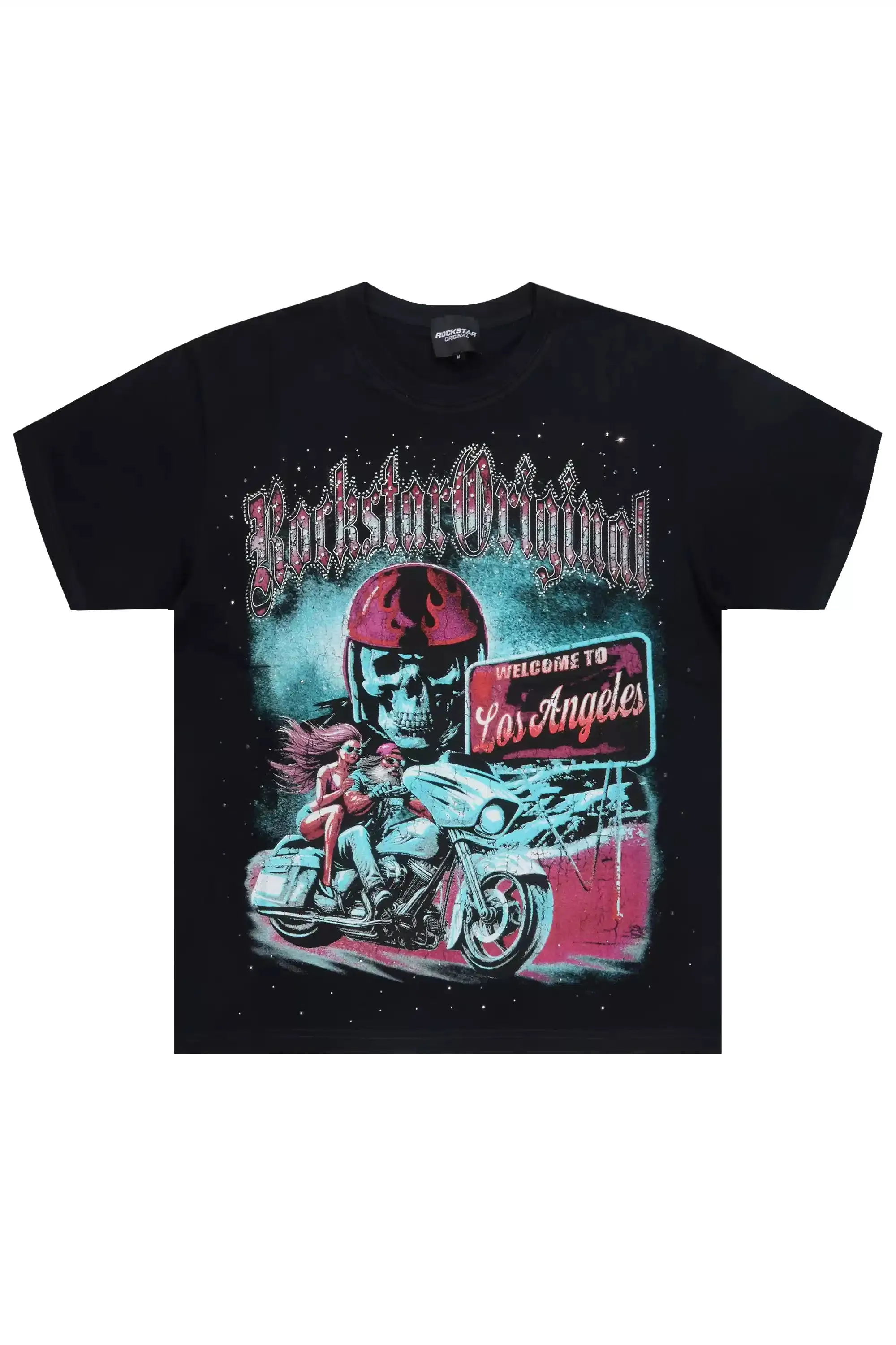 Yarri Black Rhinestone Short Sleeve Tee sold by Rockstar Original
