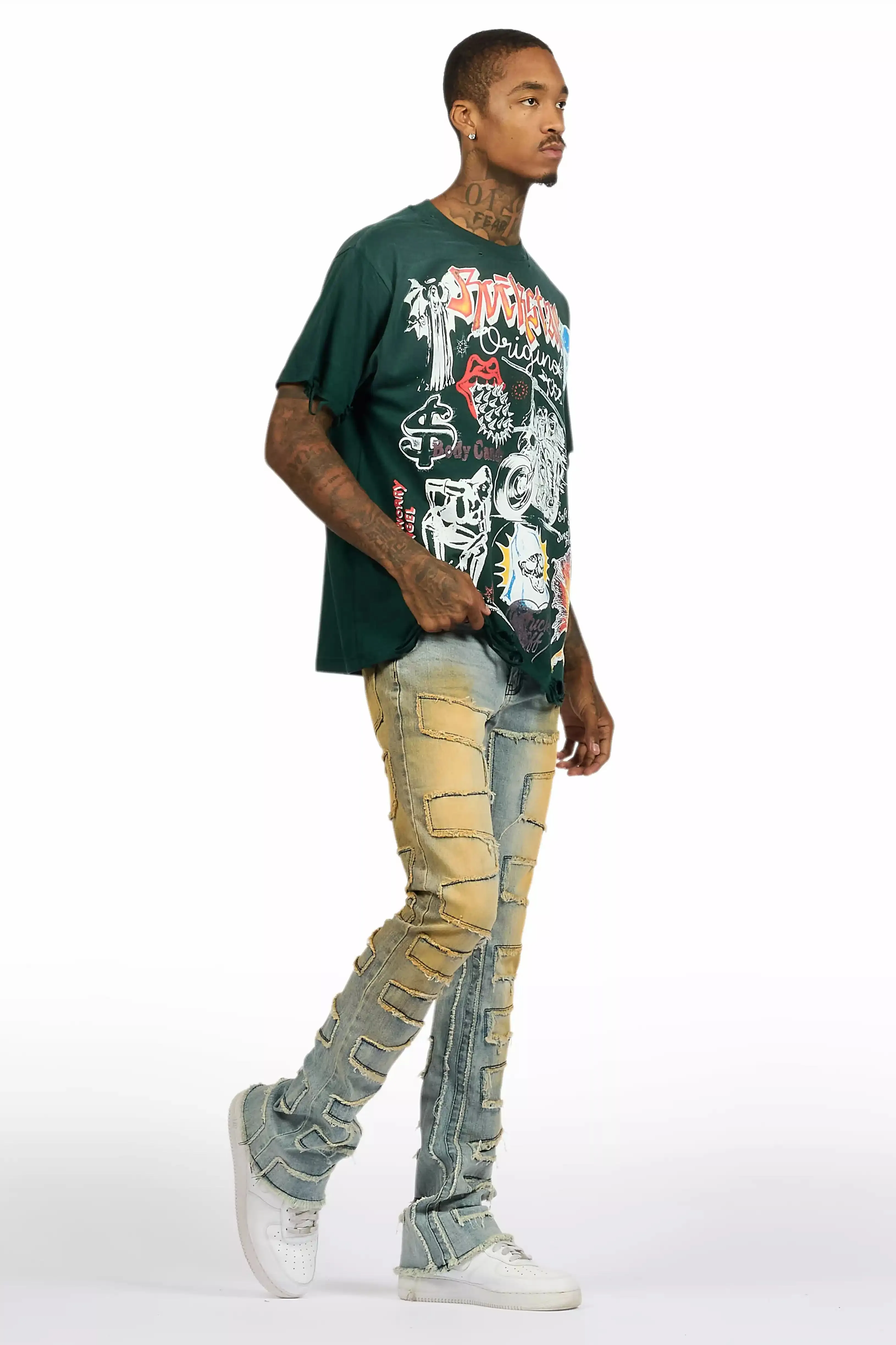 Shake Dirty Blue Stacked Flare Jean sold by Rockstar Original product image thumbnail 4