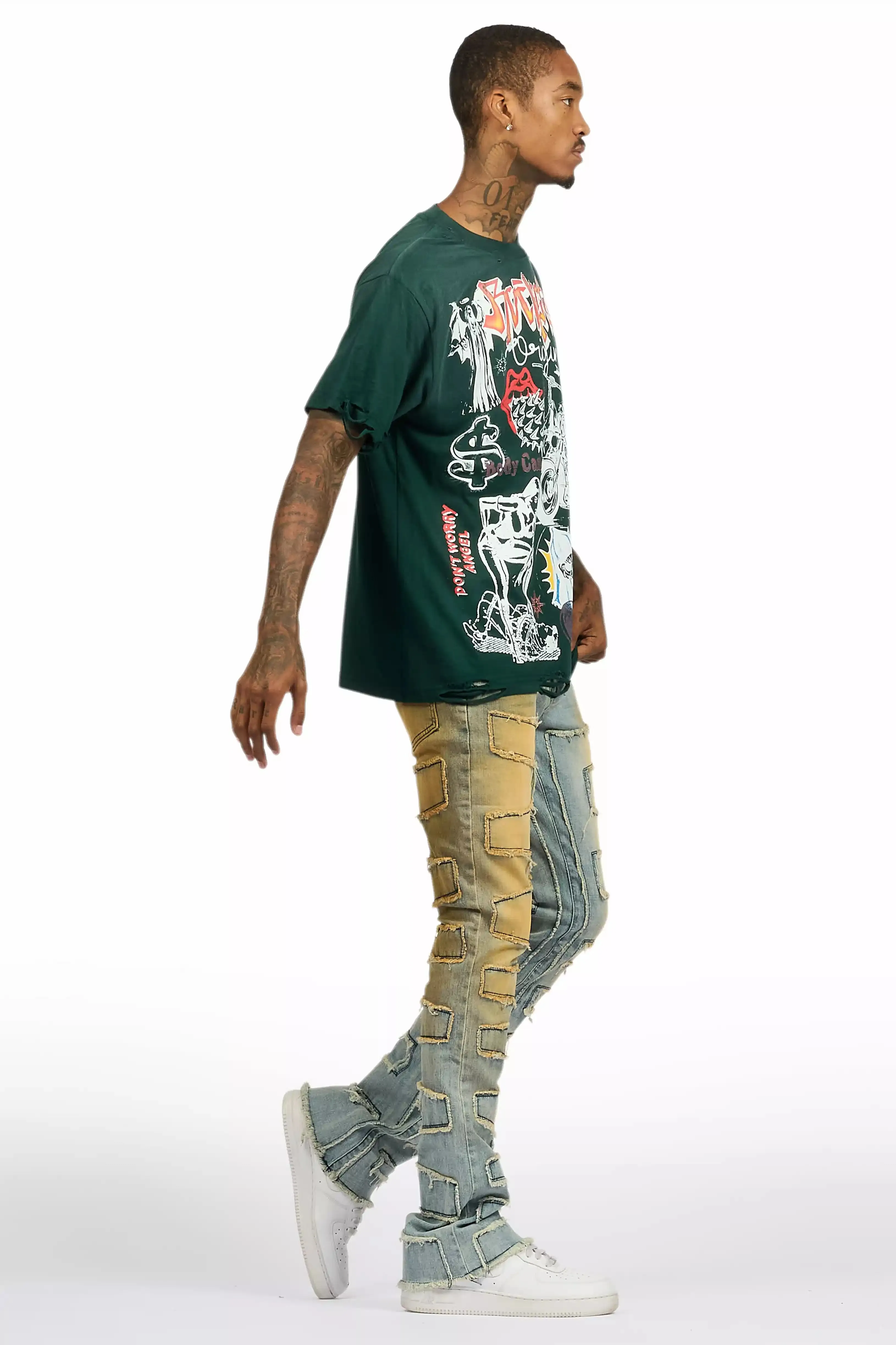 Shake Dirty Blue Stacked Flare Jean sold by Rockstar Original product image thumbnail 5