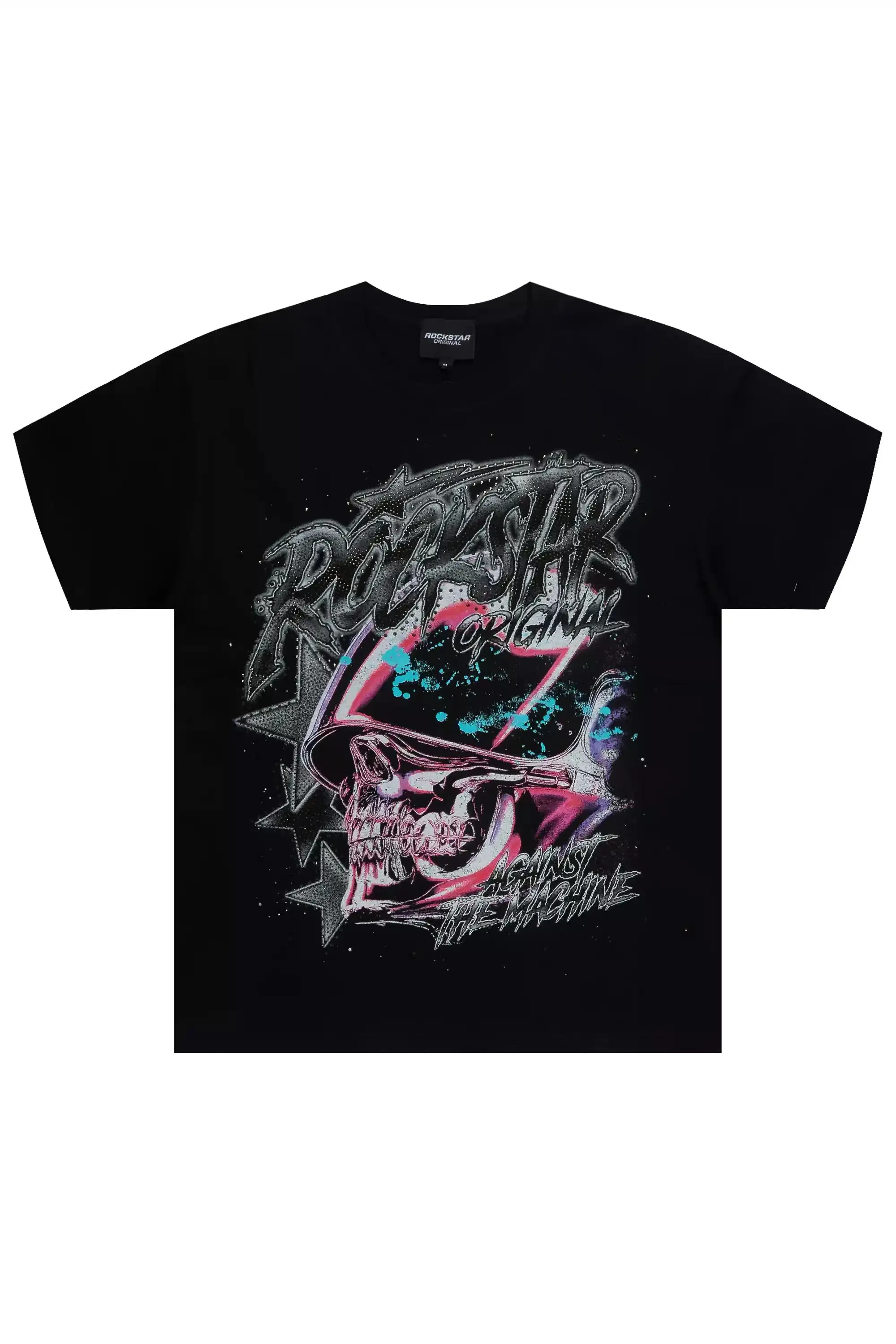 Samaya Black Rhinestone Short Sleeve Tee sold by Rockstar Original