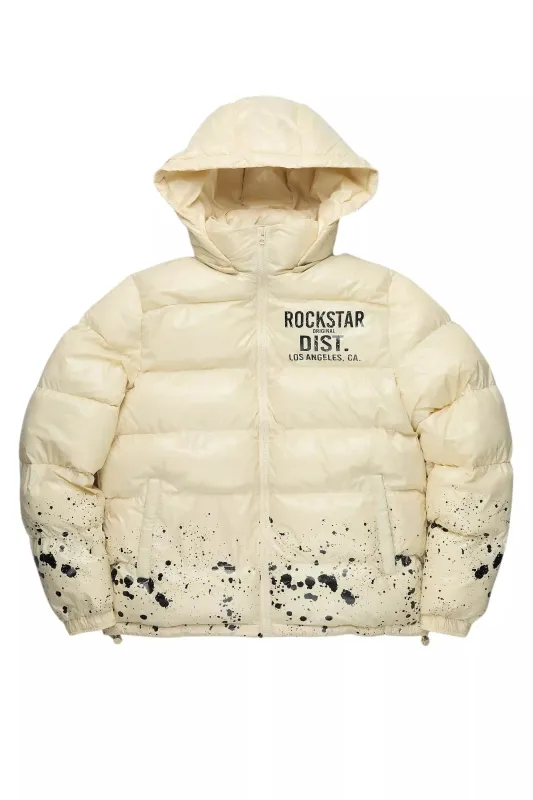 Raffer Beige Heavy Puffer Jacket sold by Rockstar Original