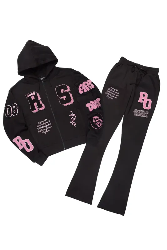 Leslee Black/Pink Super Stacked Trackset sold by Rockstar Original