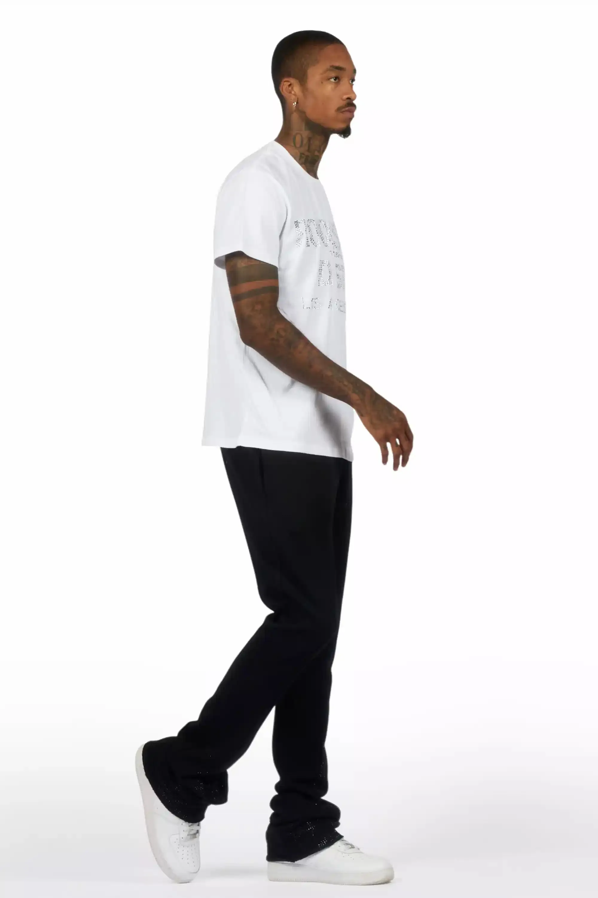 Pyrel Black/Black Rhinestone Stacked Flare Pant sold by Rockstar Original product image thumbnail 4