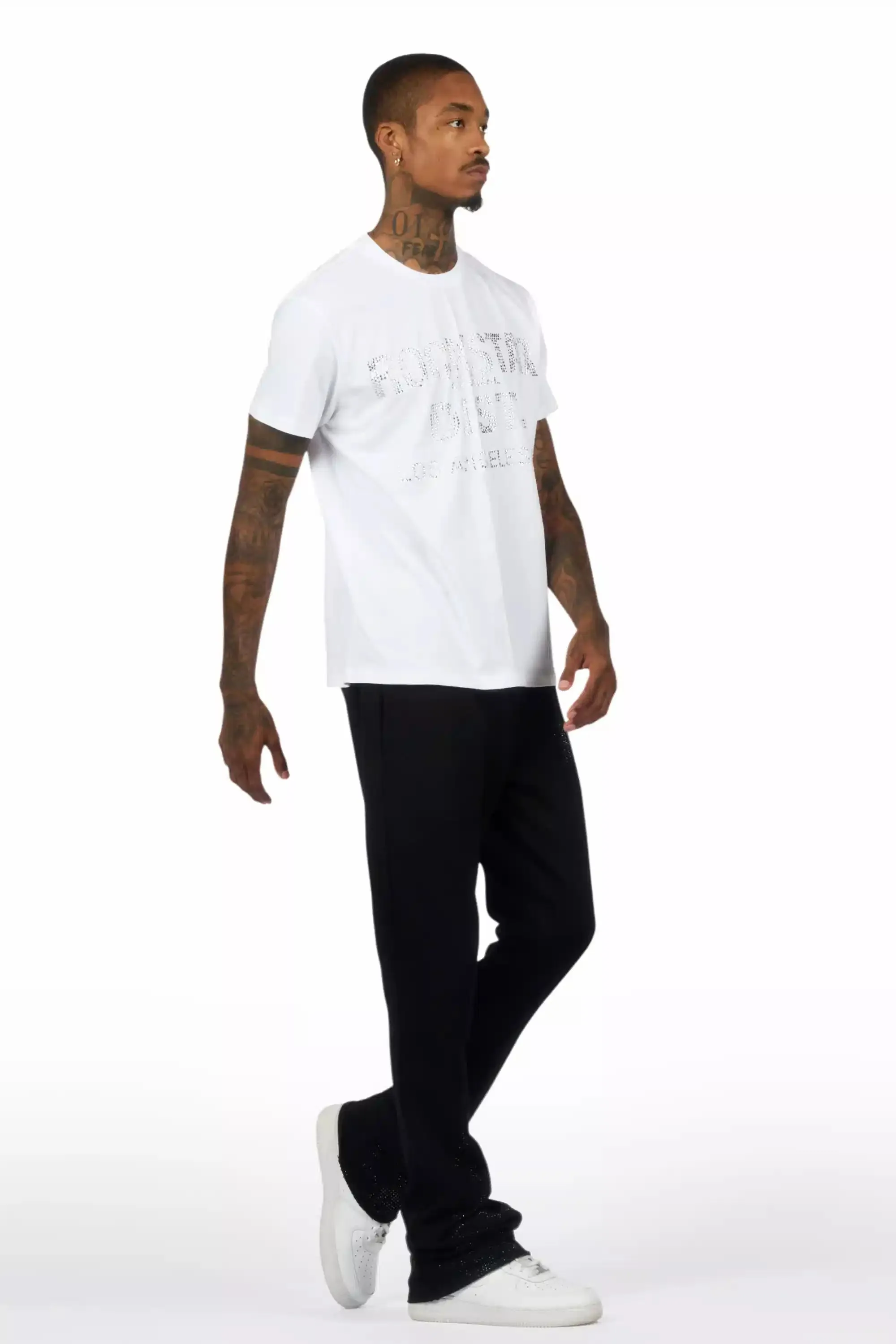 Pyrel Black/Black Rhinestone Stacked Flare Pant sold by Rockstar Original product image thumbnail 5