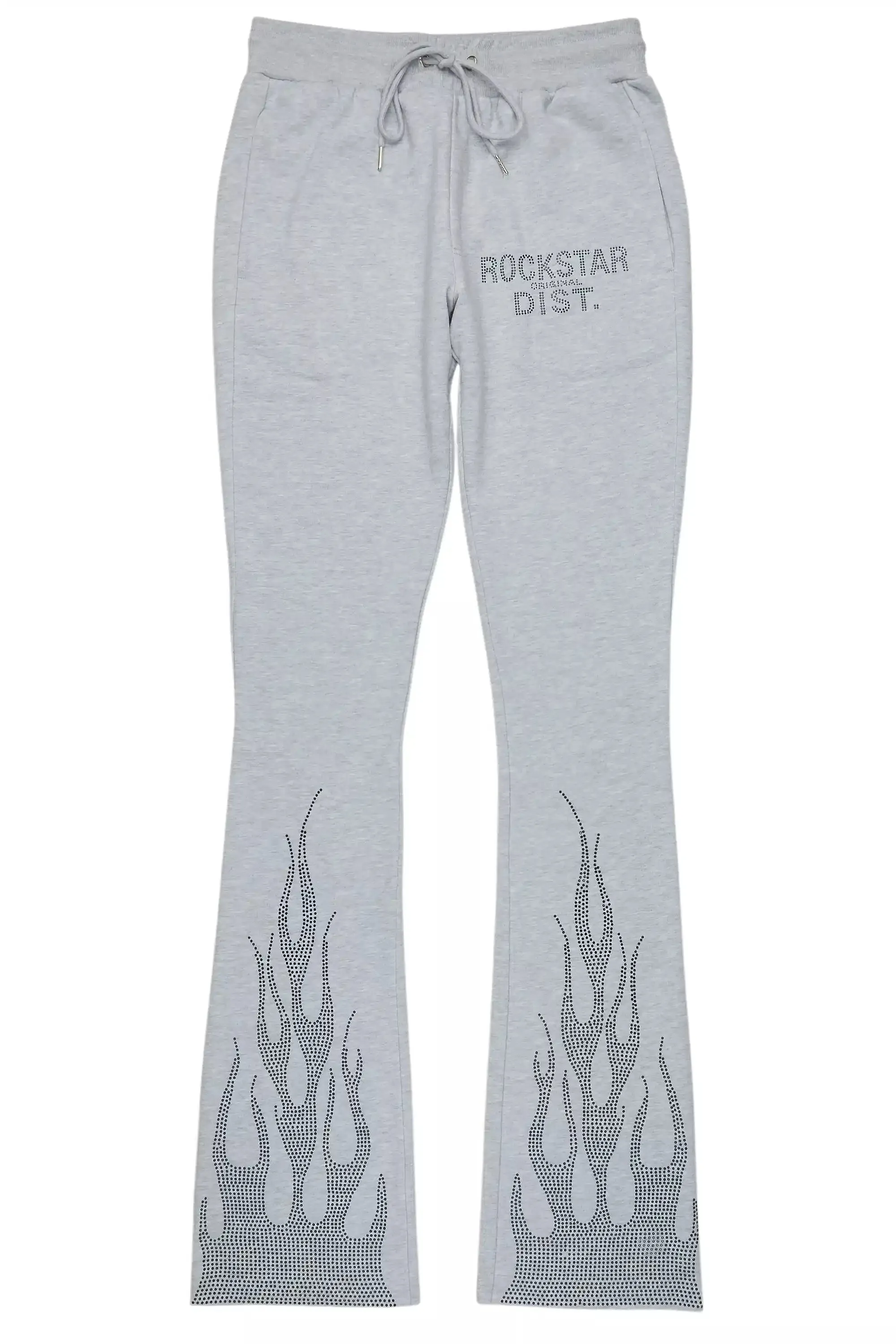 Pyrel Heather Grey/Black Rhinestone Stacked Flare Pant sold by Rockstar Original product image thumbnail 2