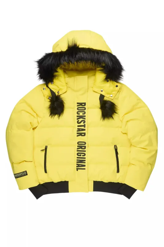 Keoni Yellow Puffer Jacket sold by Rockstar Original