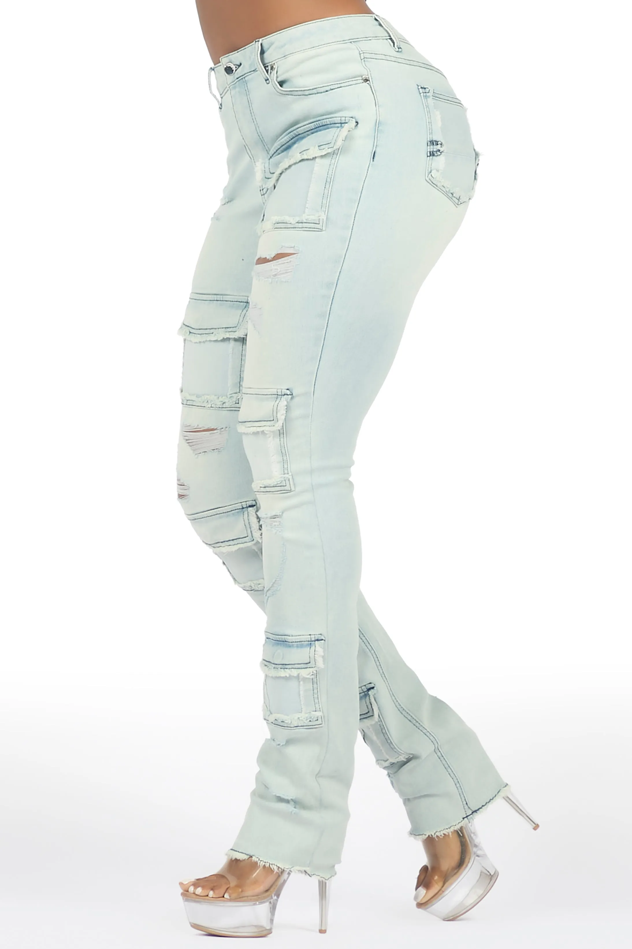 Kritisha Light Wash Cargo Skinny Jean sold by Rockstar Original product image thumbnail 5