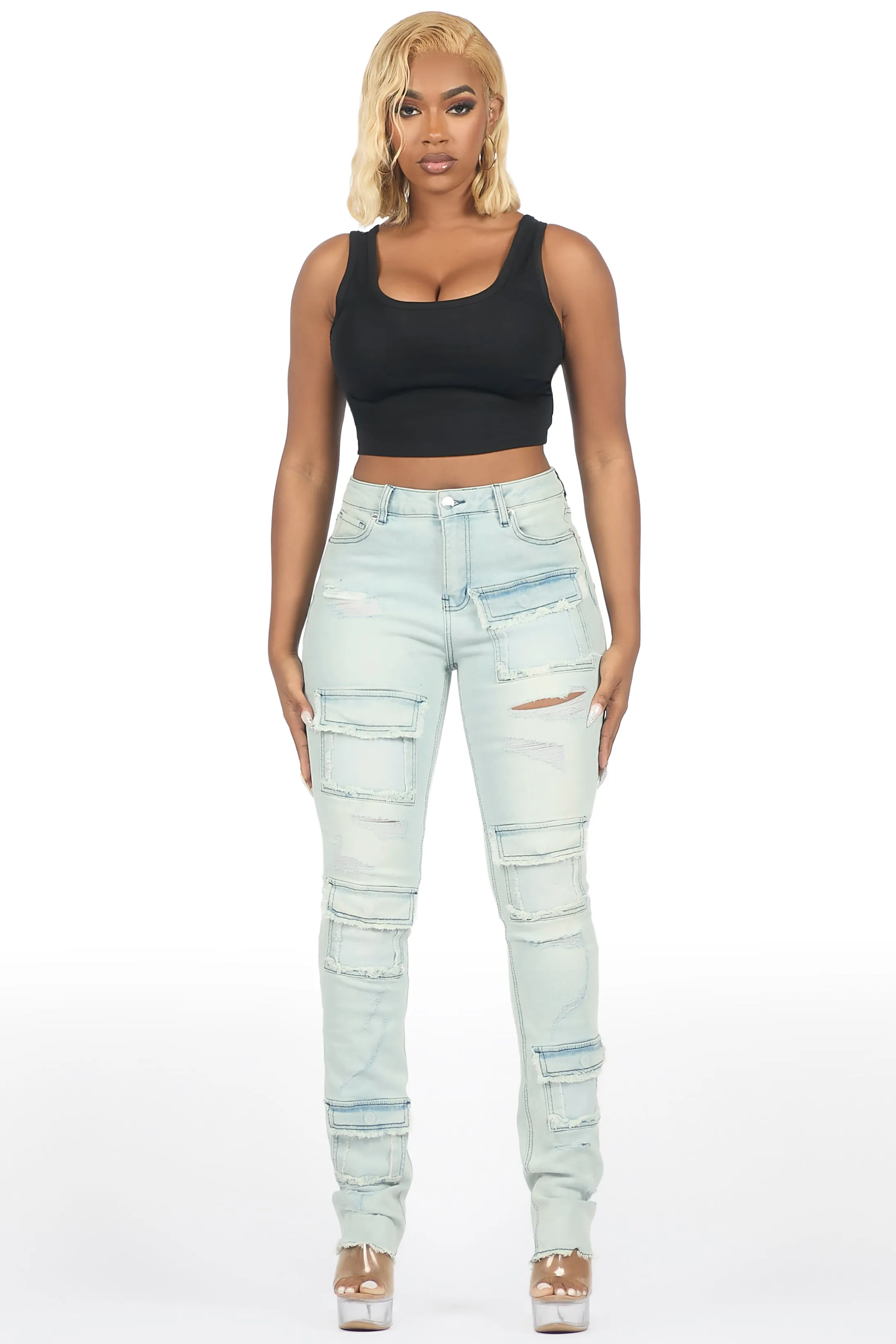 Kritisha Light Wash Cargo Skinny Jean sold by Rockstar Original product image thumbnail 2
