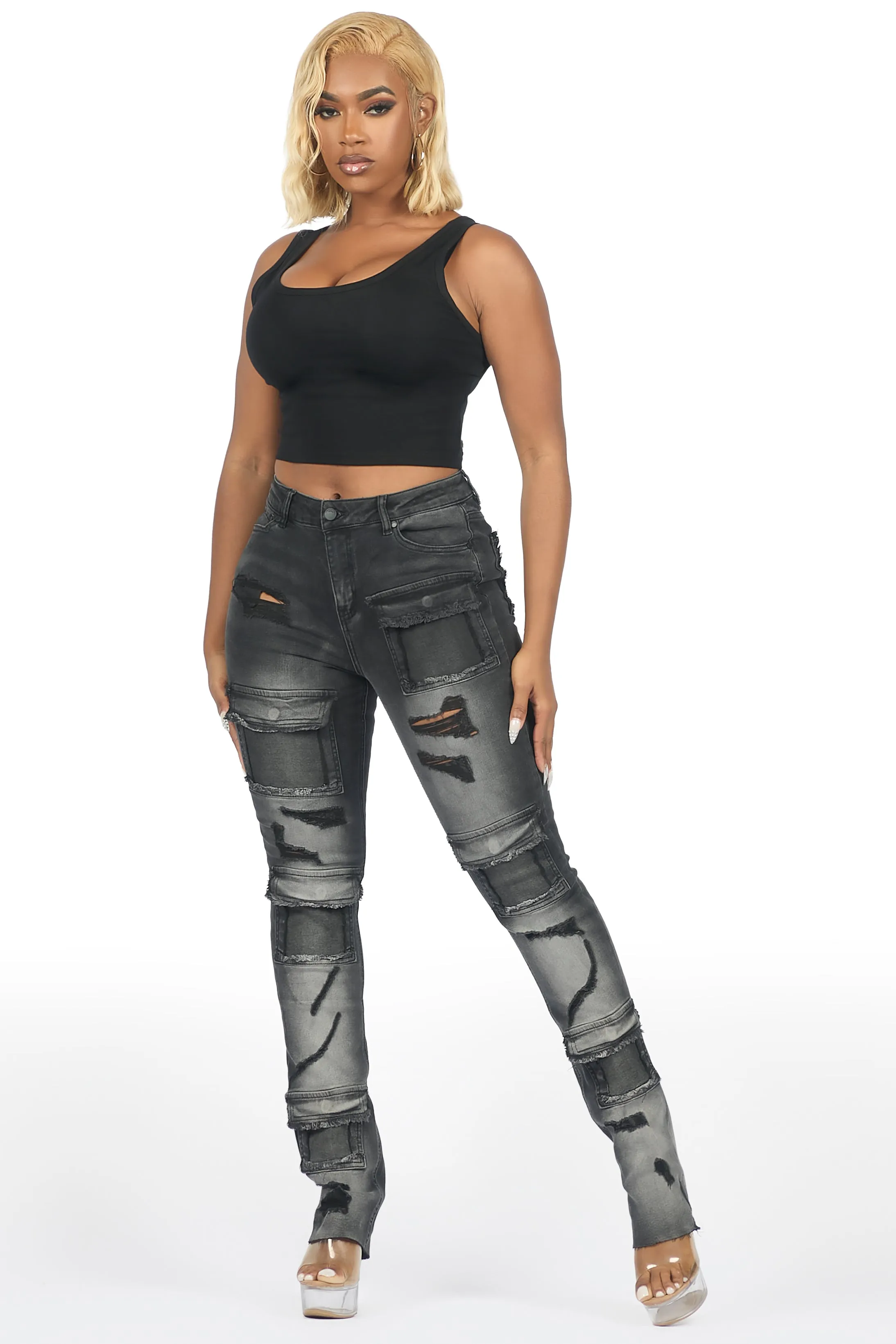Kritisha Black Cargo Skinny Jean sold by Rockstar Original