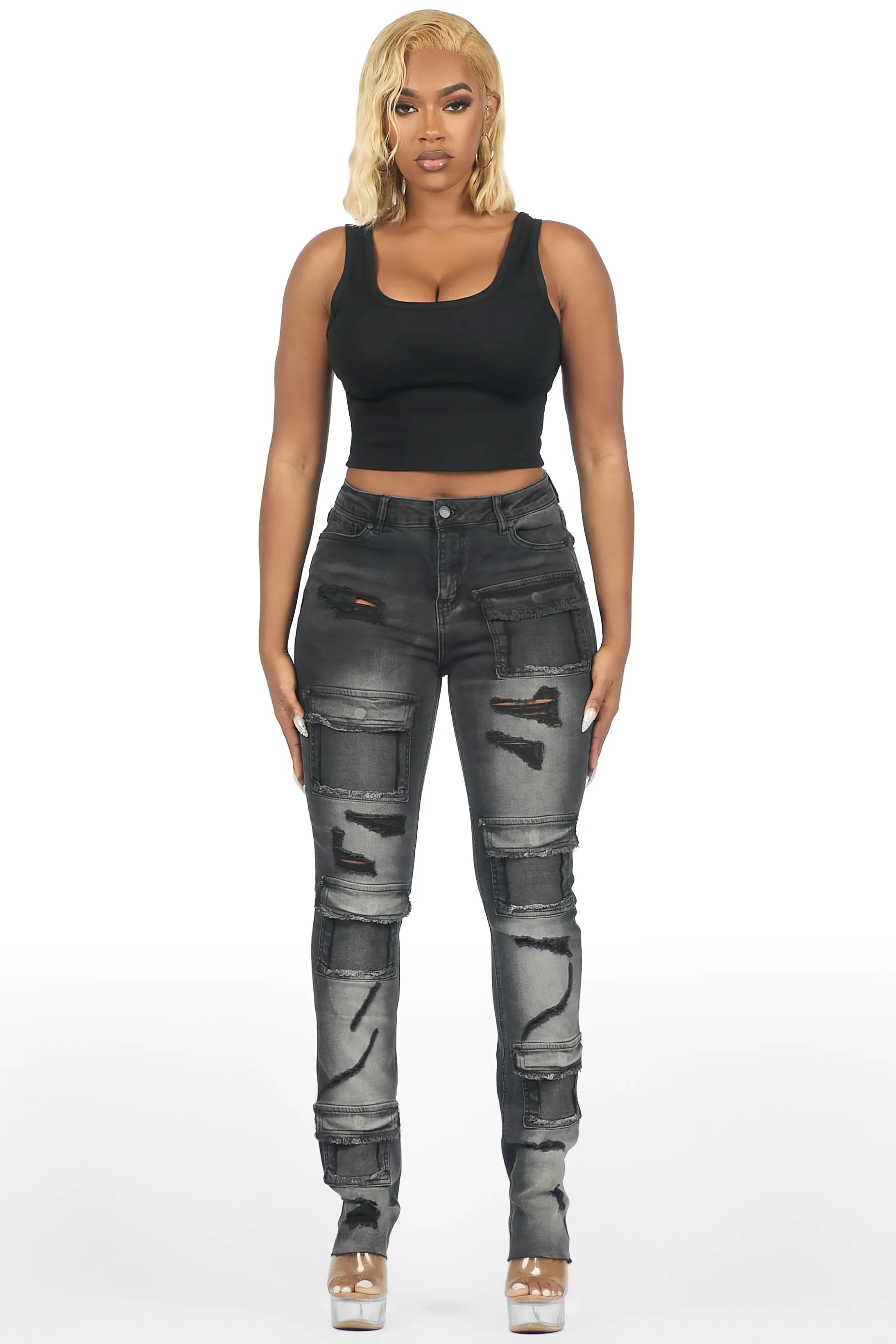 Kritisha Black Cargo Skinny Jean sold by Rockstar Original product image thumbnail 2