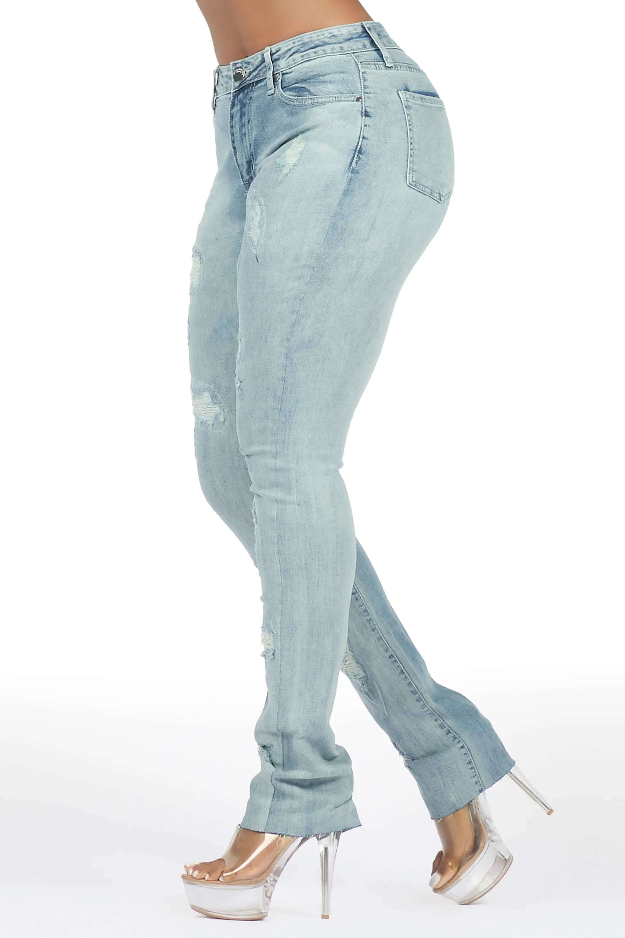 Teranique Light Wash Distressed Skinny Jean sold by Rockstar Original product image thumbnail 4