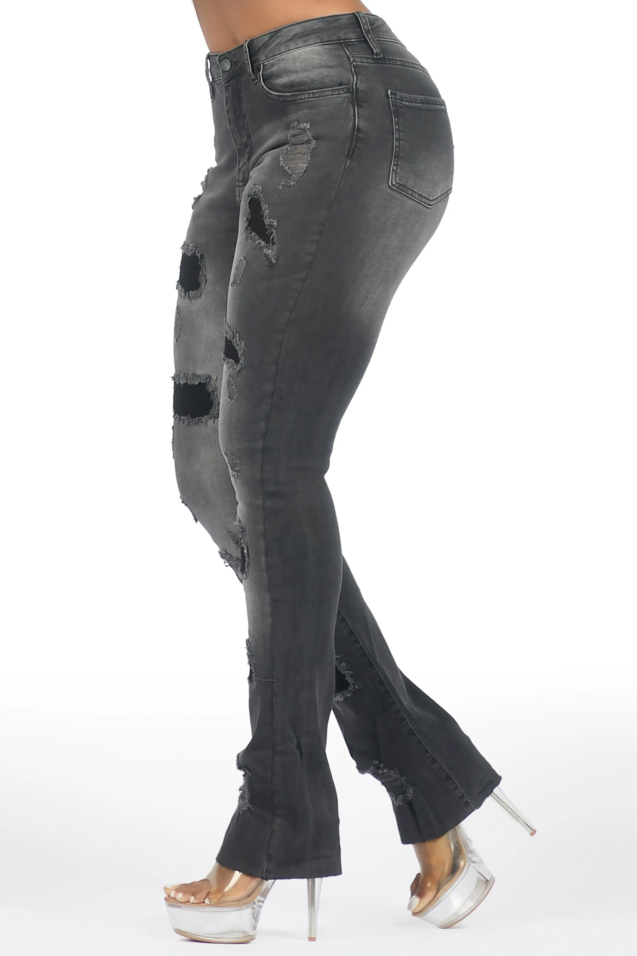 Teranique Black Distressed Skinny Jean sold by Rockstar Original product image thumbnail 5