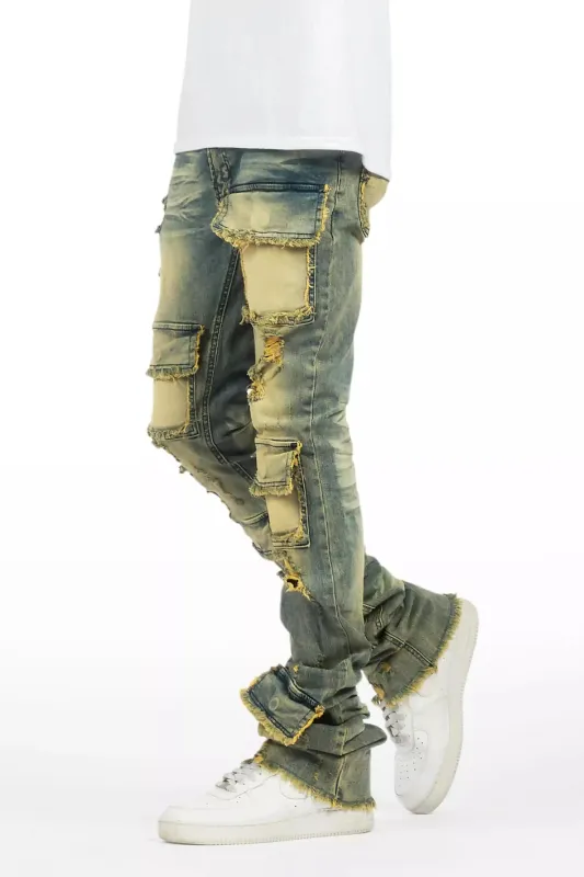 Petrus Tint Blue Super Stacked Flare Jean sold by Rockstar Original