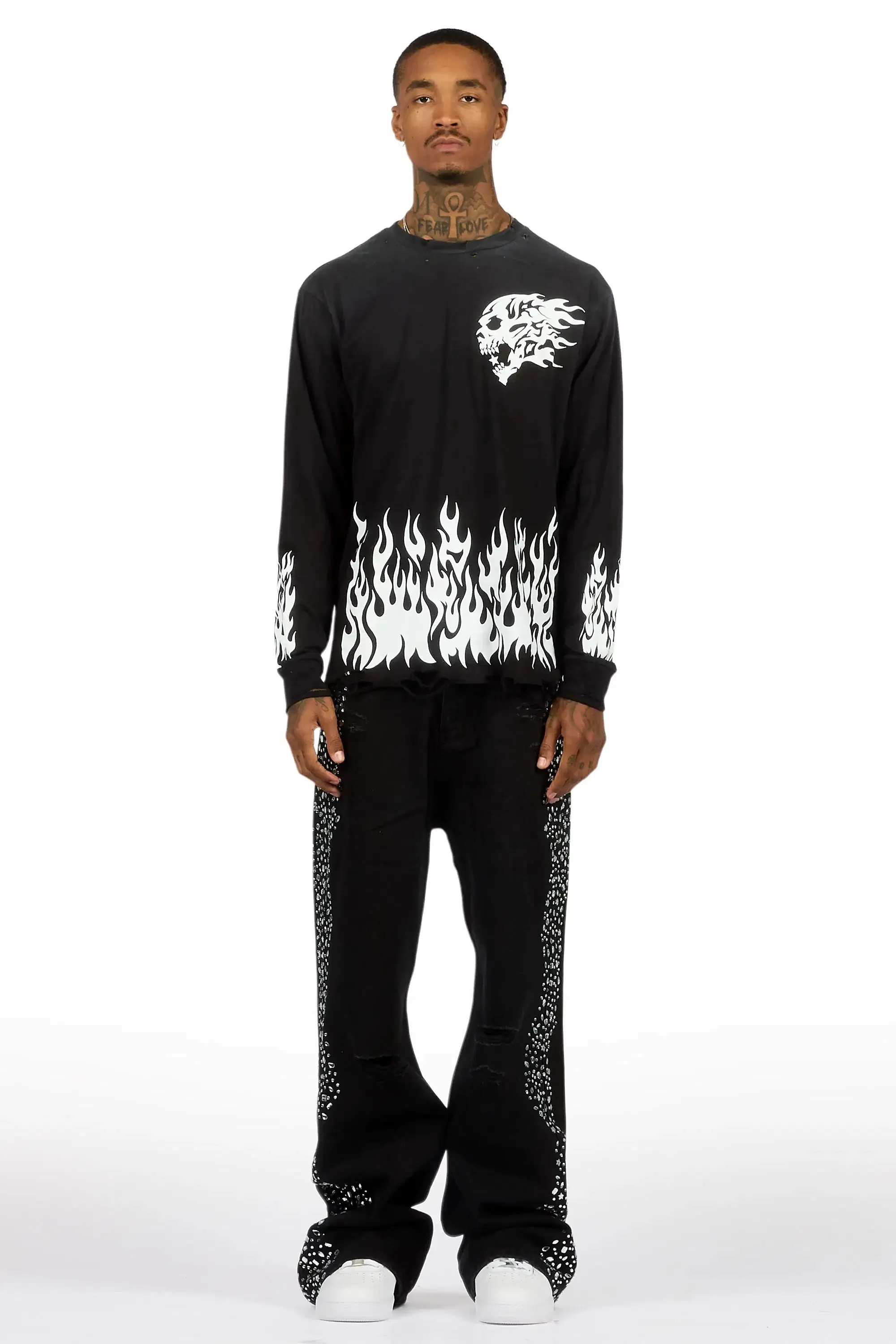 Bolor Black Rhinestone Baggy Jean sold by Rockstar Original product image thumbnail 3