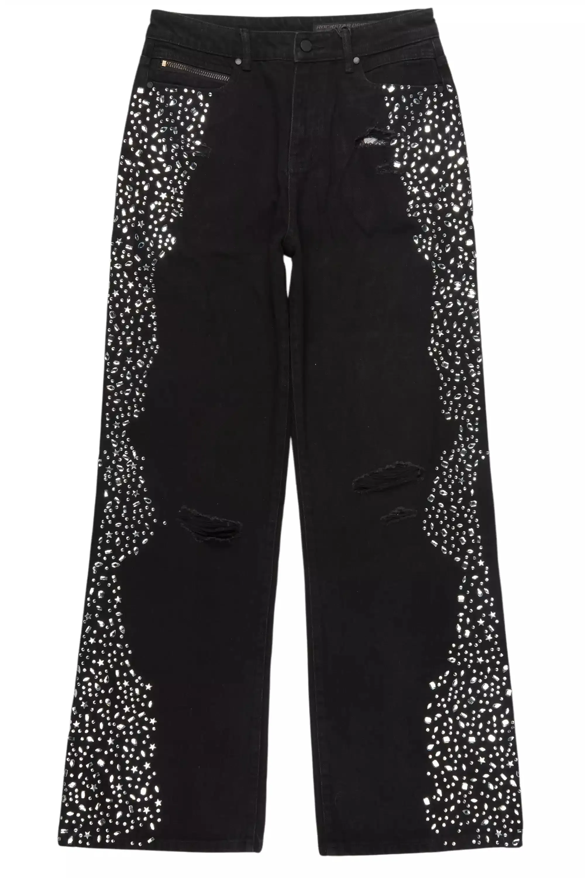 Bolor Black Rhinestone Baggy Jean sold by Rockstar Original product image thumbnail 2