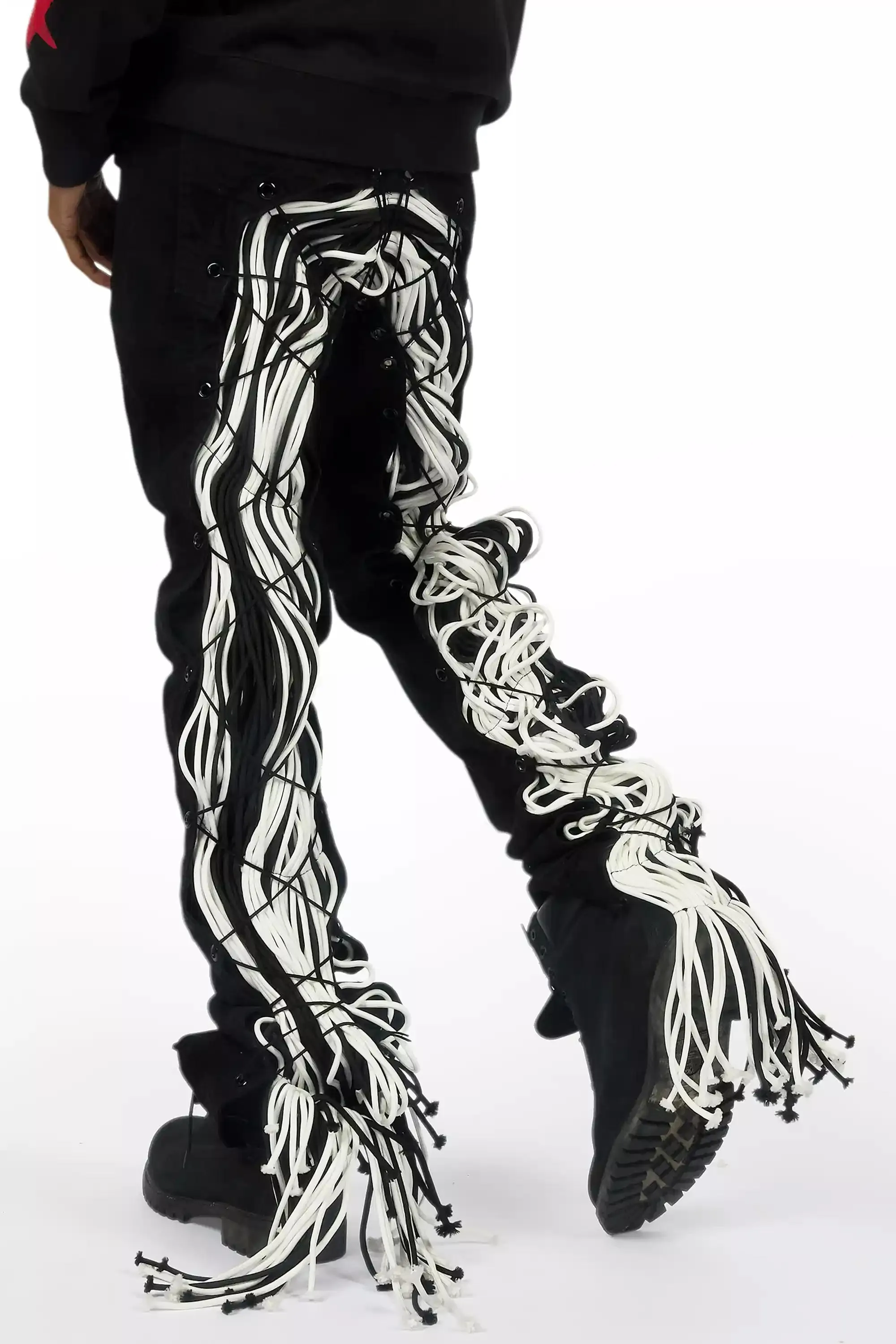 Otto Black Stacked Flare Jean sold by Rockstar Original