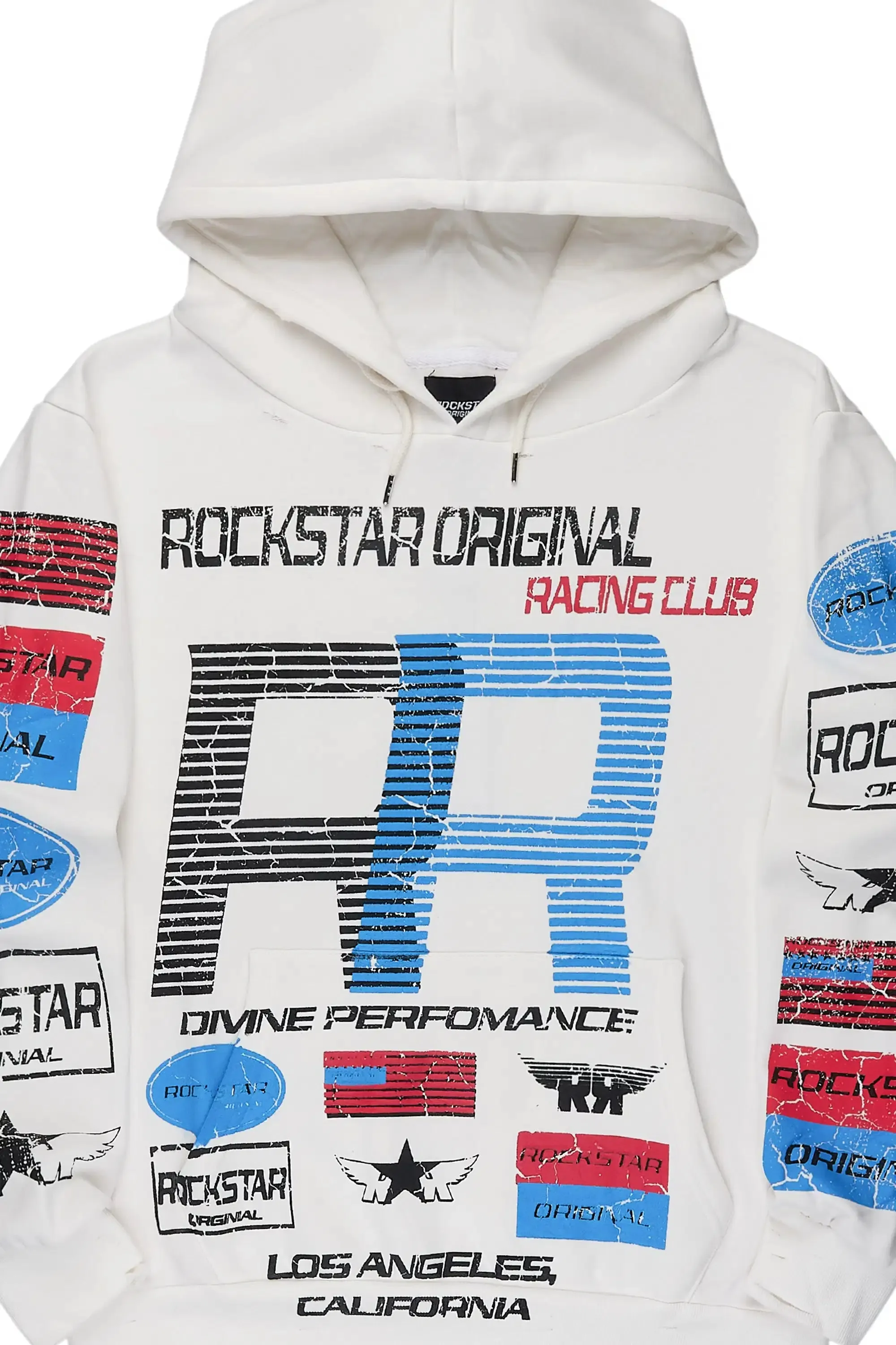 Rso Racing Club White Distressed Graphic Relaxed Hoodie sold by Rockstar Original product image thumbnail 2