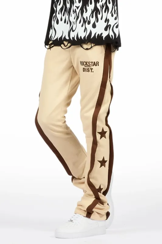 Arkady Beige Stacked Flare Pant sold by Rockstar Original