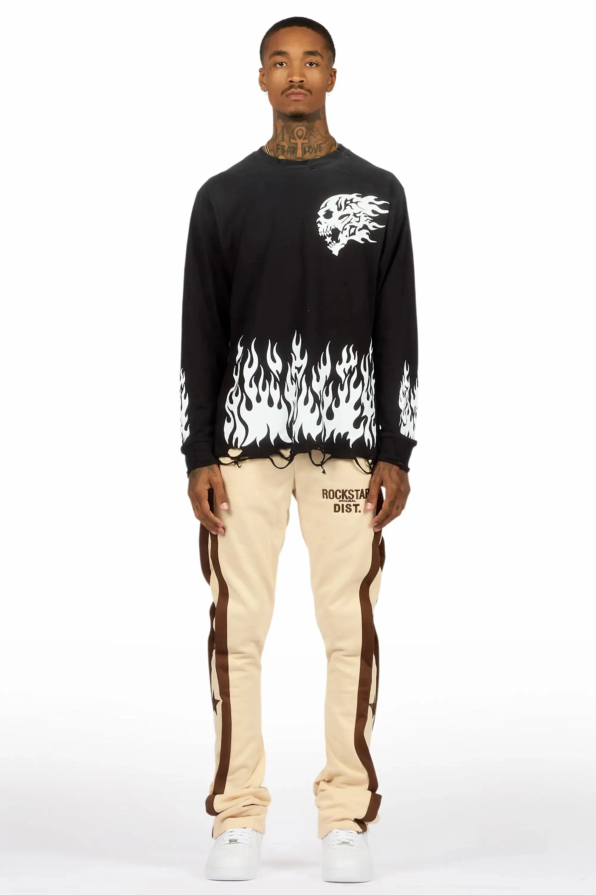 Arkady Beige Stacked Flare Pant sold by Rockstar Original product image thumbnail 3