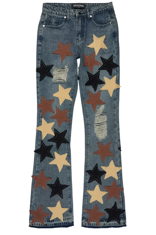 Starlena Tinted Wash Stacked Flare Jean made by Rockstar Original