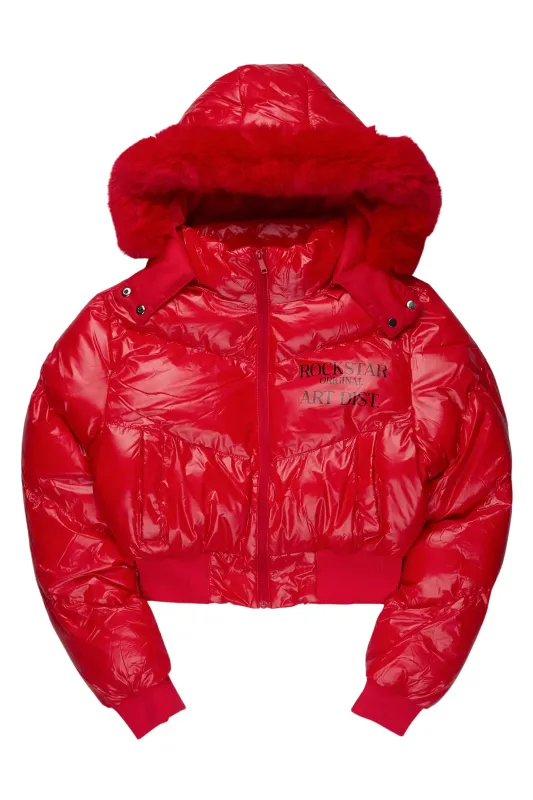 Destina Red Puffer Jacket sold by Rockstar Original
