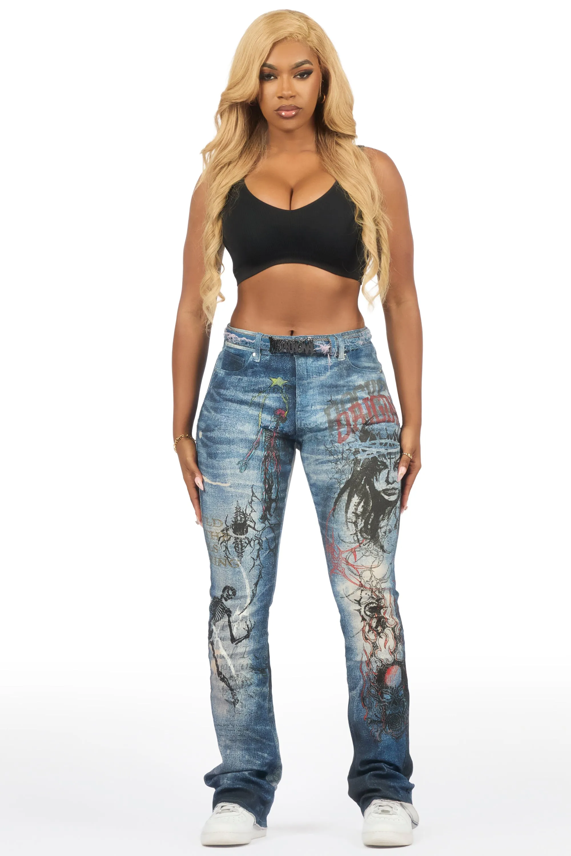 Arvana Med. Wash Stacked Flare Jean sold by Rockstar Original product image thumbnail 2