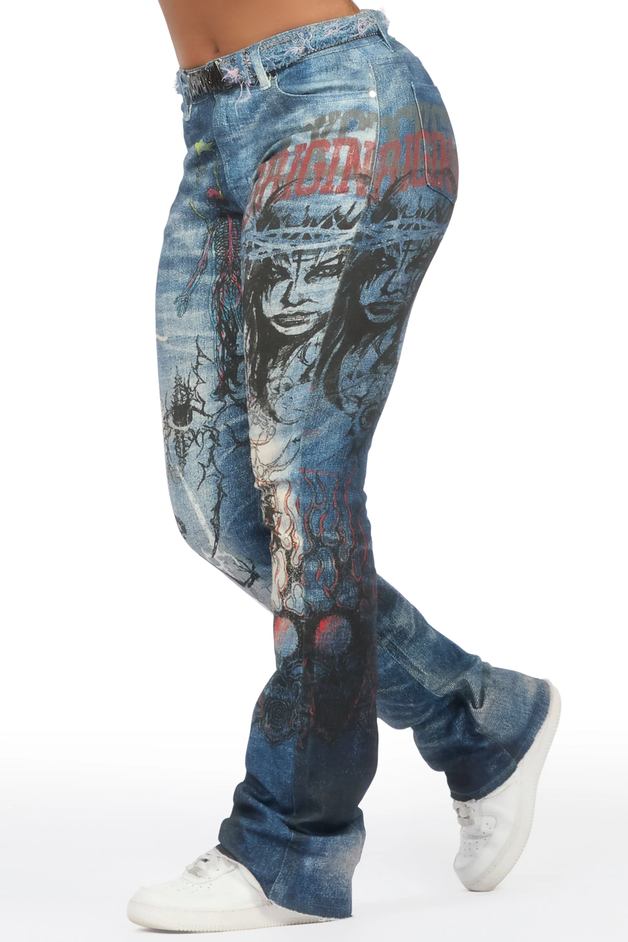 Arvana Med. Wash Stacked Flare Jean sold by Rockstar Original product image thumbnail 4