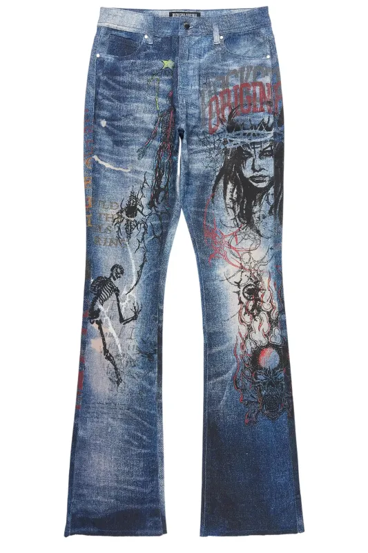 Blaytex Blue Stacked Flare Jean sold by Rockstar Original